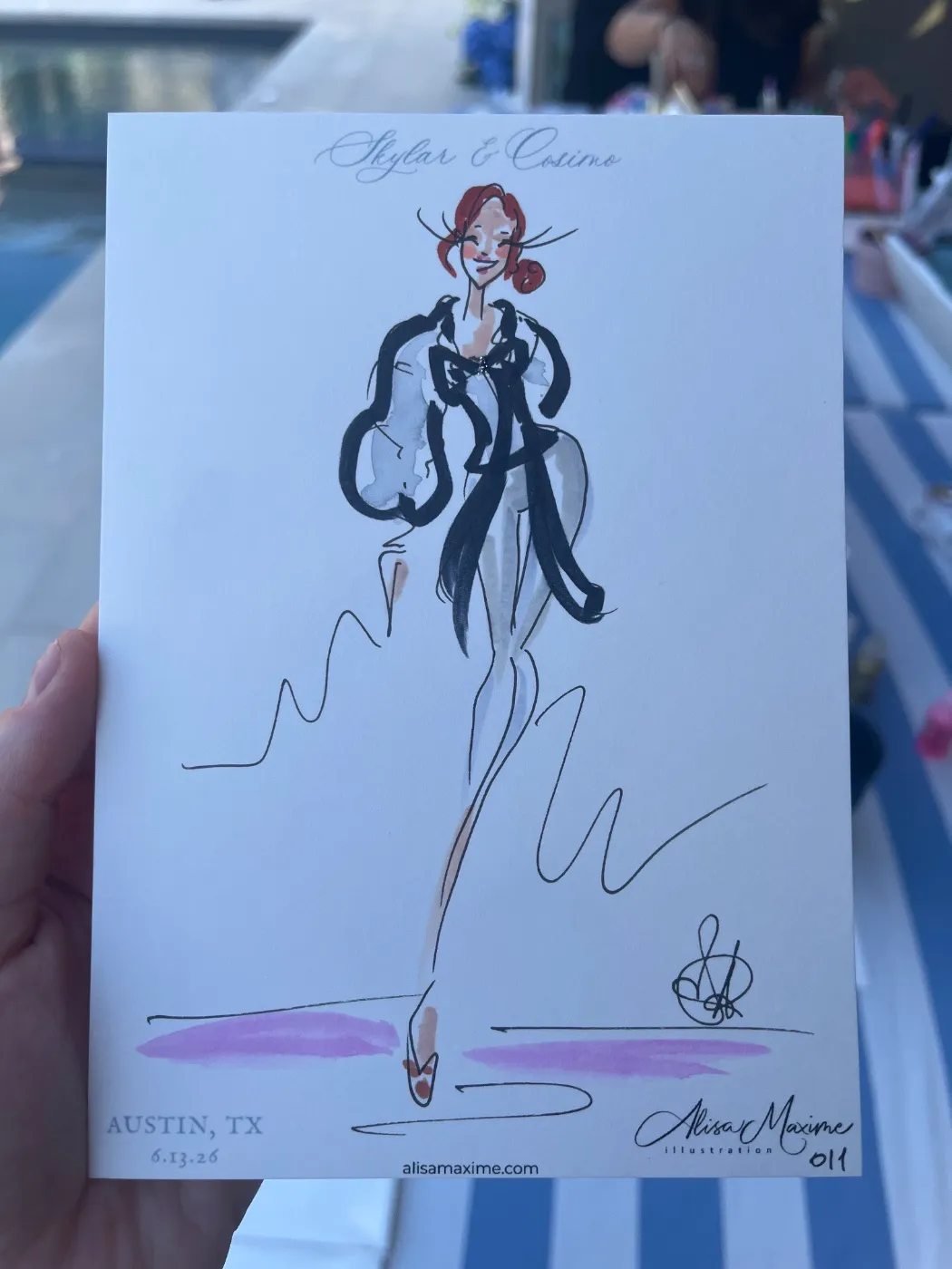 Live fashion sketch 11 from Engagement Party in Austin
