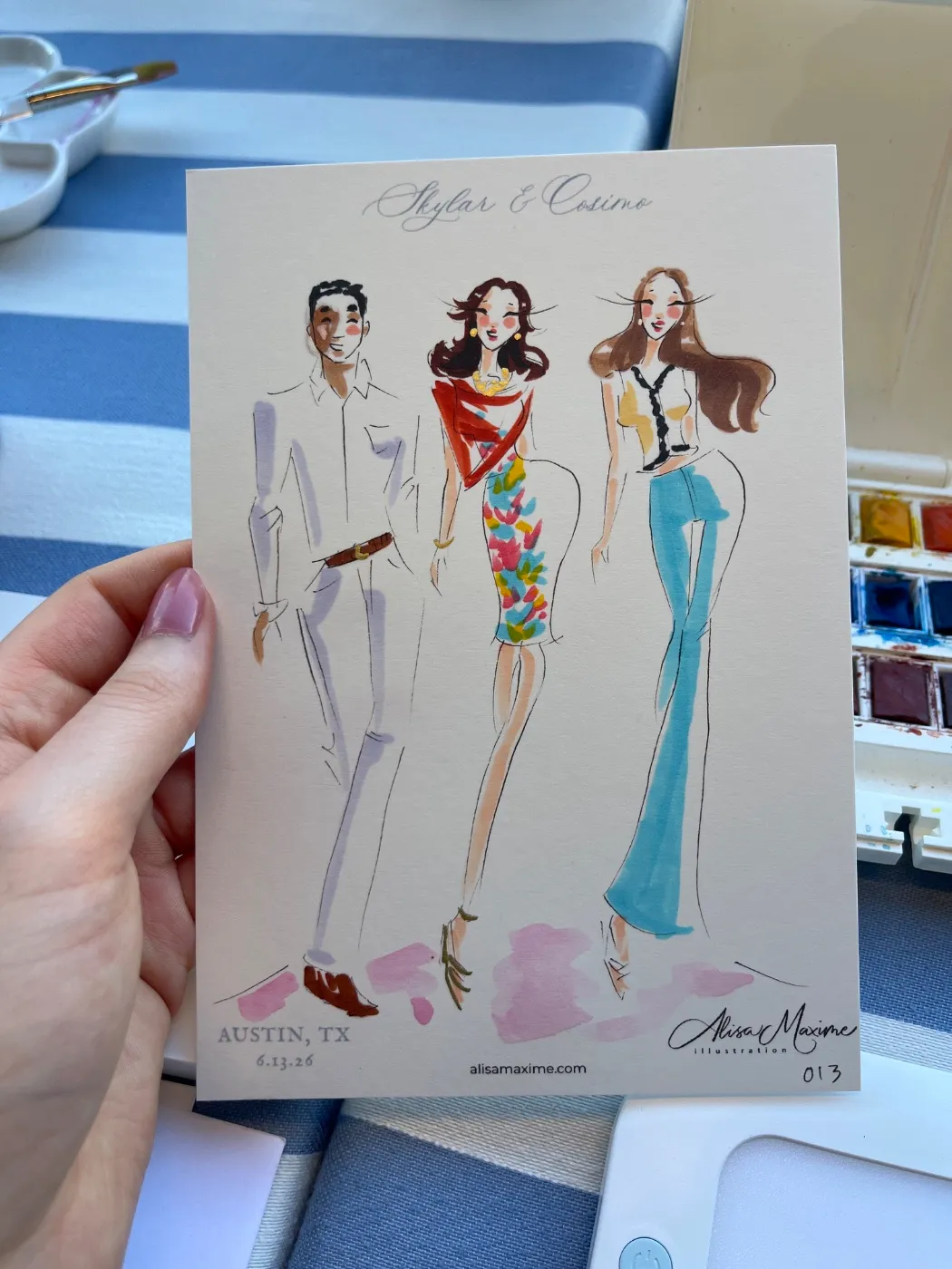 Live fashion sketch 13 from Engagement Party in Austin