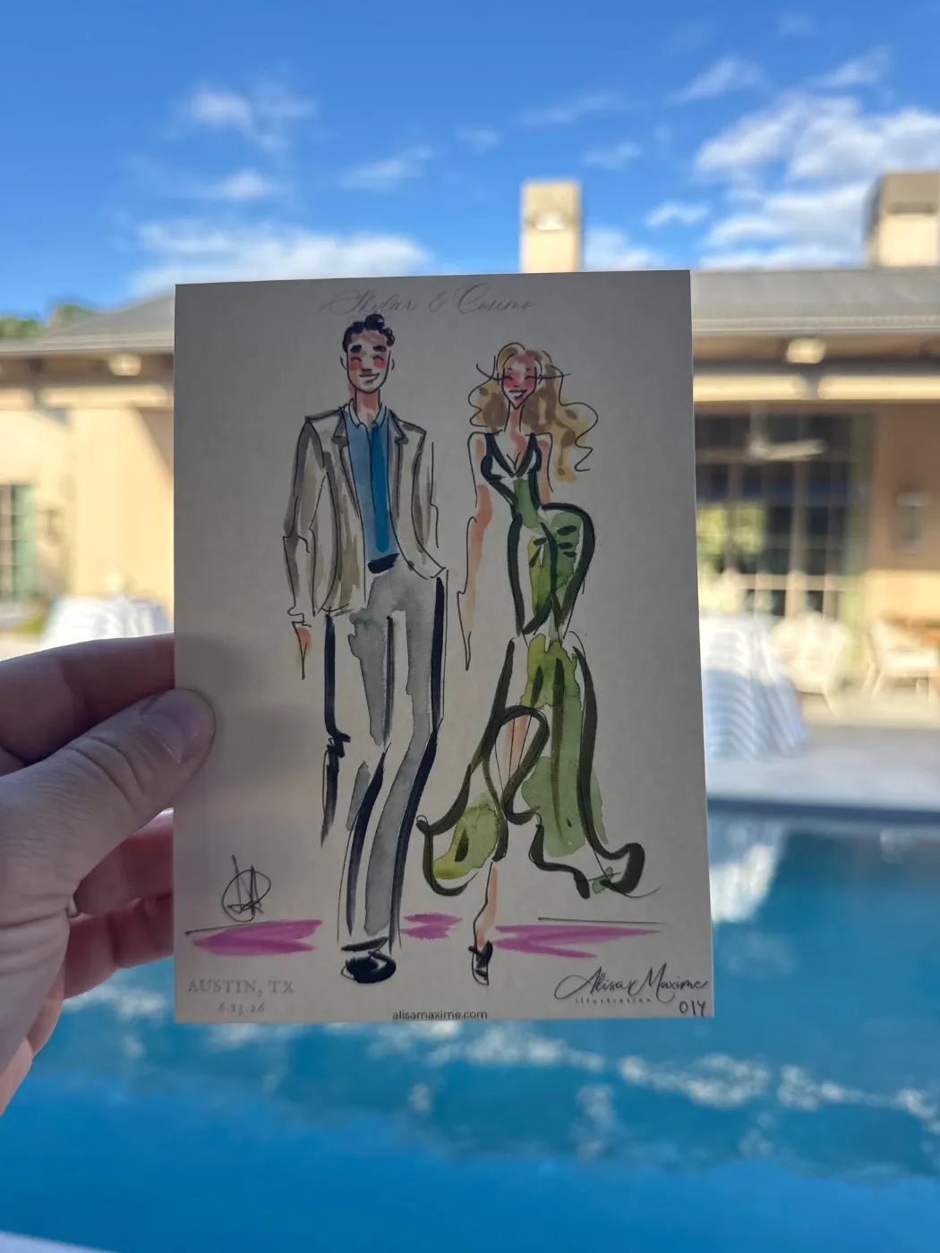 Live fashion sketch 14 from Engagement Party in Austin
