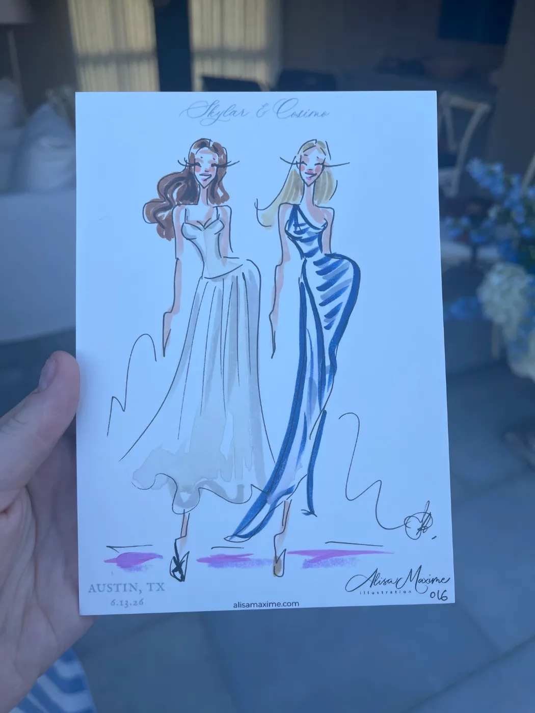 Live fashion sketch 16 from Engagement Party in Austin