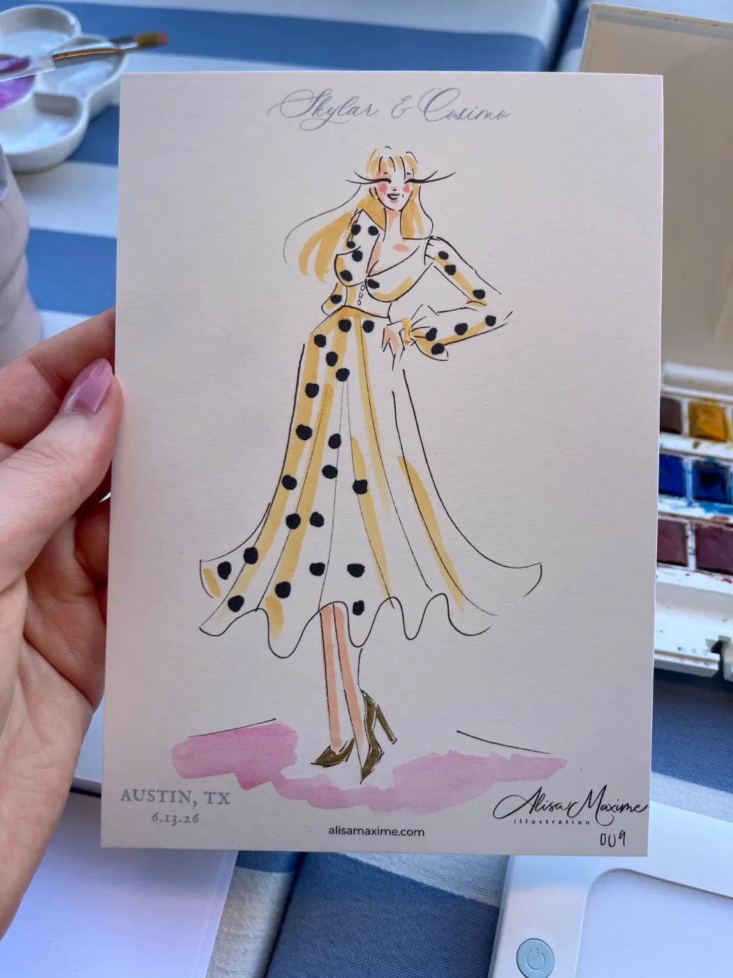 Live fashion sketch 9 from Engagement Party in Austin