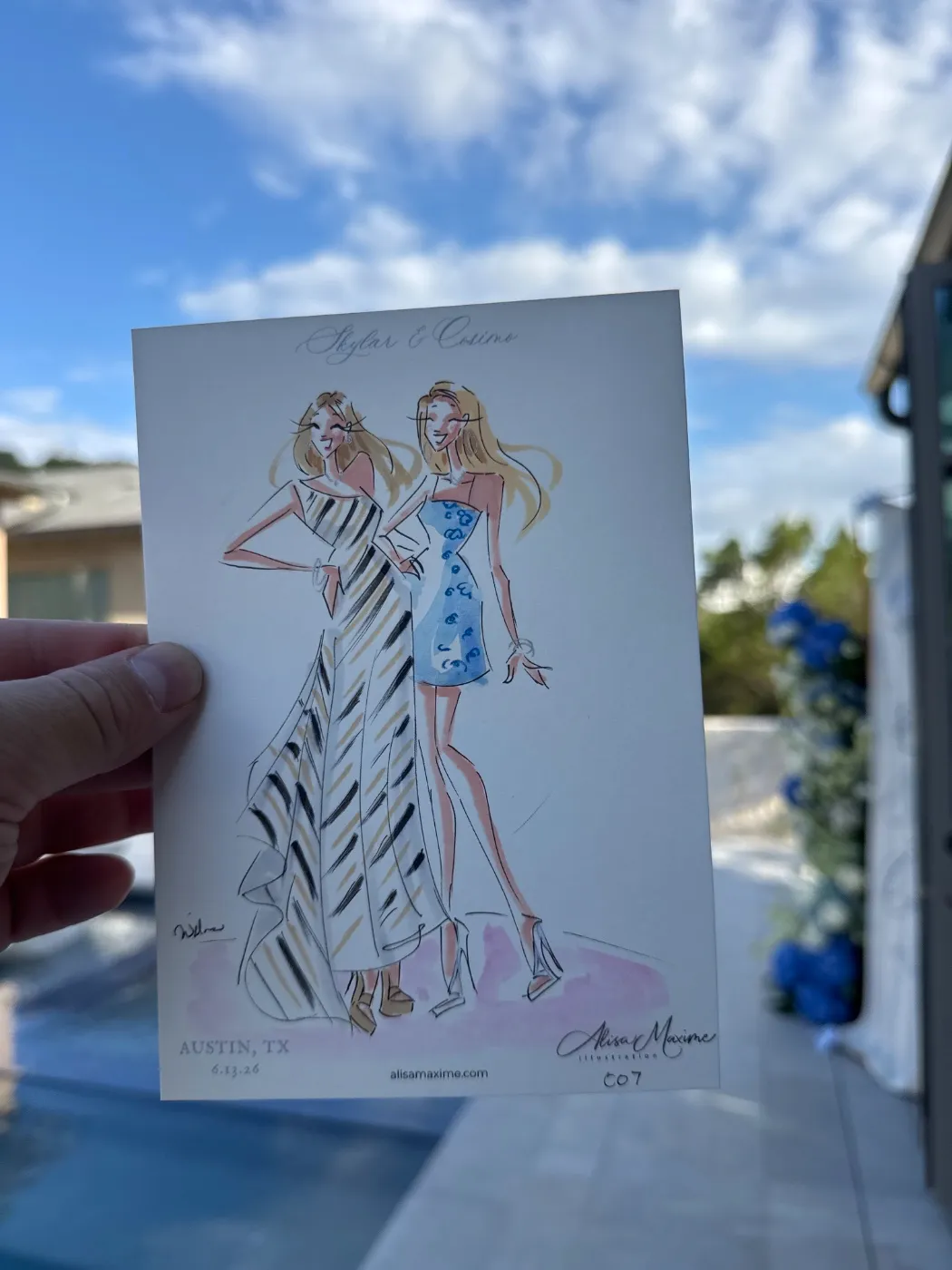 Live fashion sketch 7 from Engagement Party in Austin