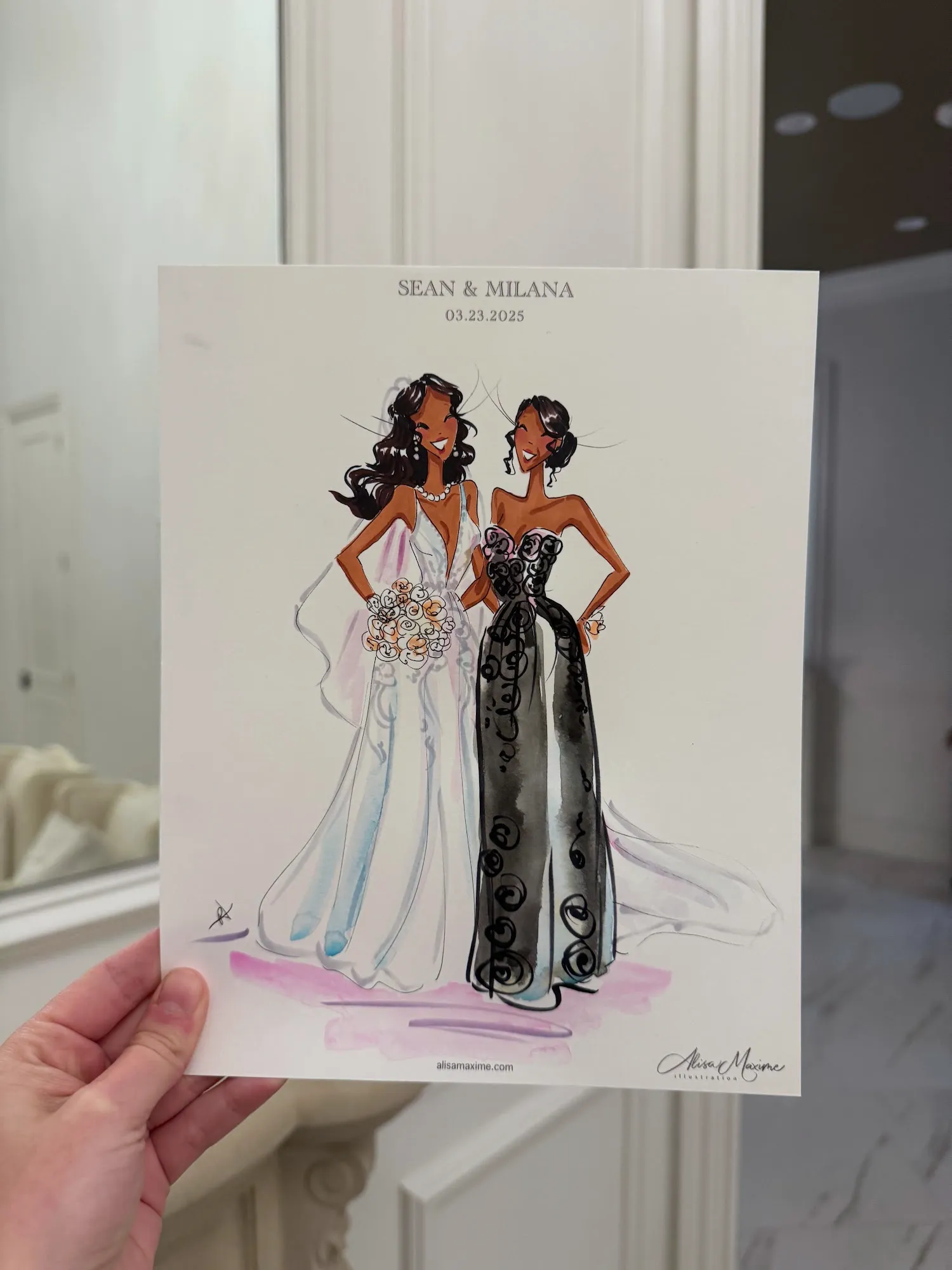 Live fashion sketch 8 from Wedding Celebration at The Hillside Estate, Cross Roads, Texas