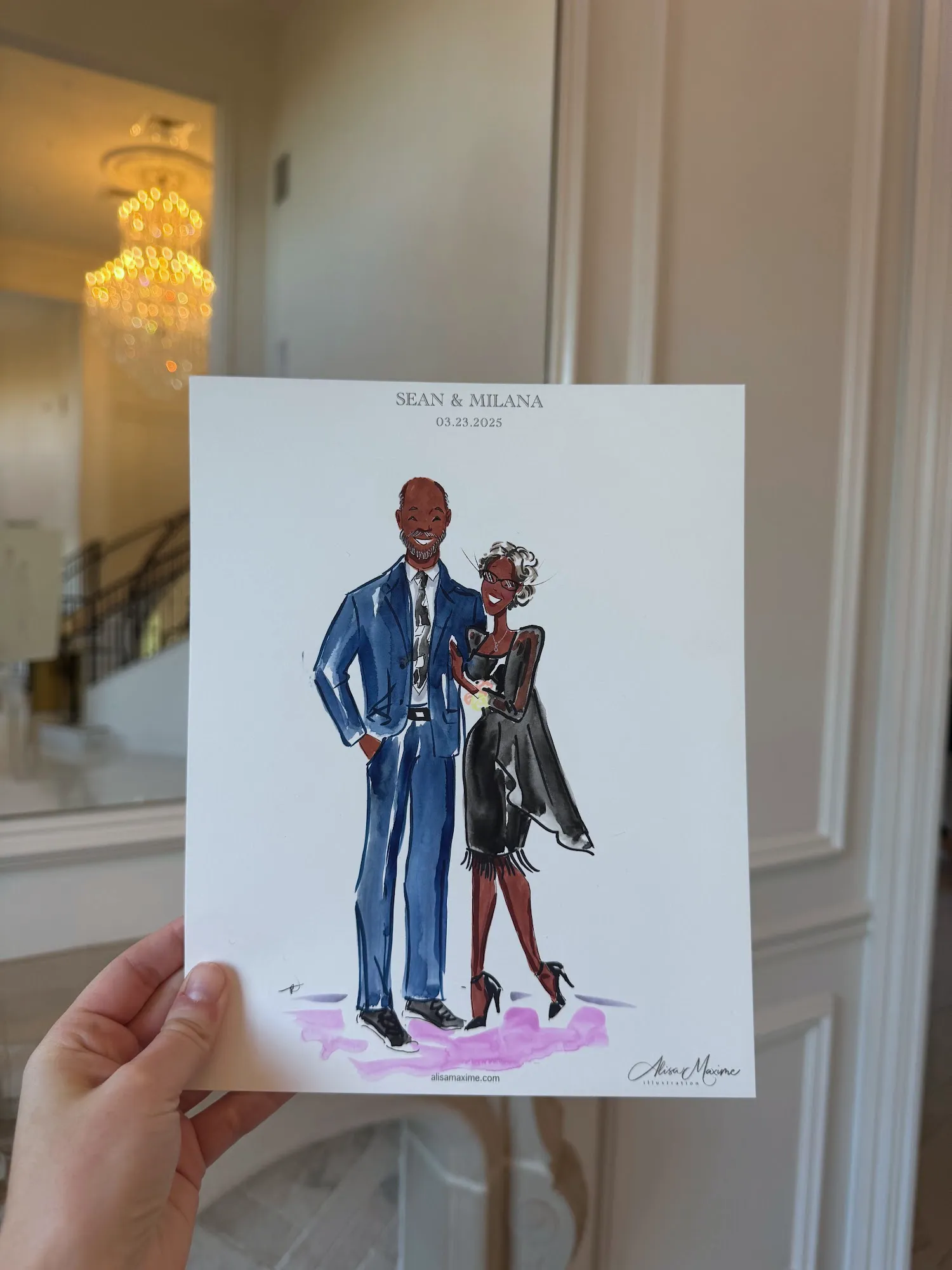 Live fashion sketch 3 from Wedding Celebration at The Hillside Estate, Cross Roads, Texas