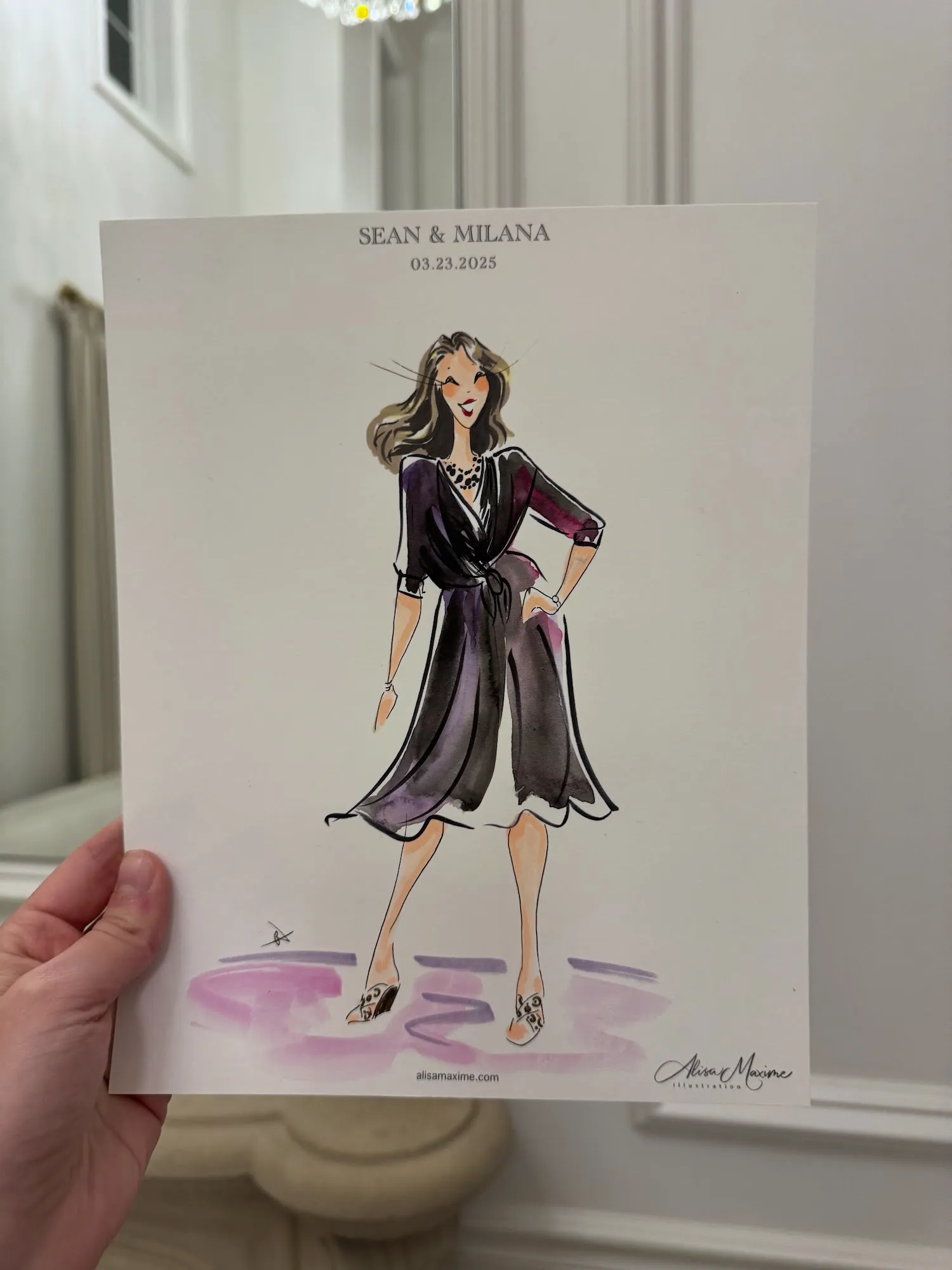 Live fashion sketch 9 from Wedding Celebration at The Hillside Estate, Cross Roads, Texas