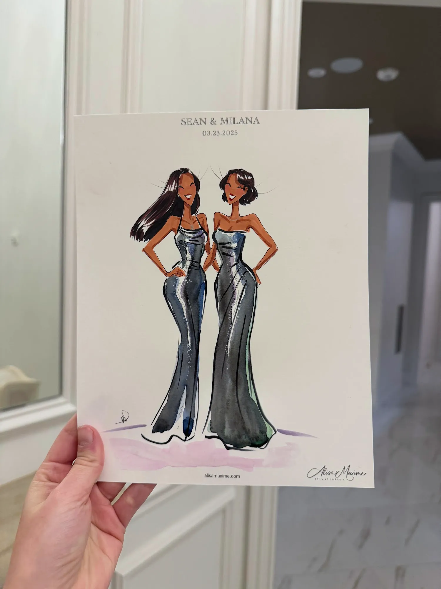 Live sketch from Wedding Celebration at The Hillside Estate, Cross Roads, Texas