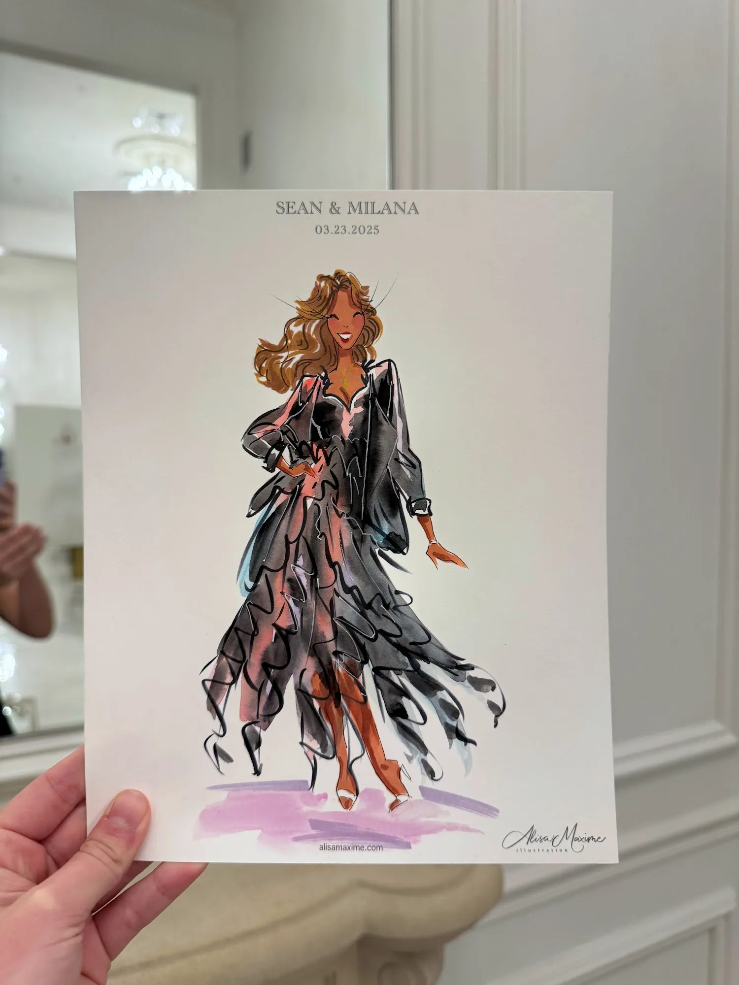 Live fashion sketch 11 from Wedding Celebration at The Hillside Estate, Cross Roads, Texas