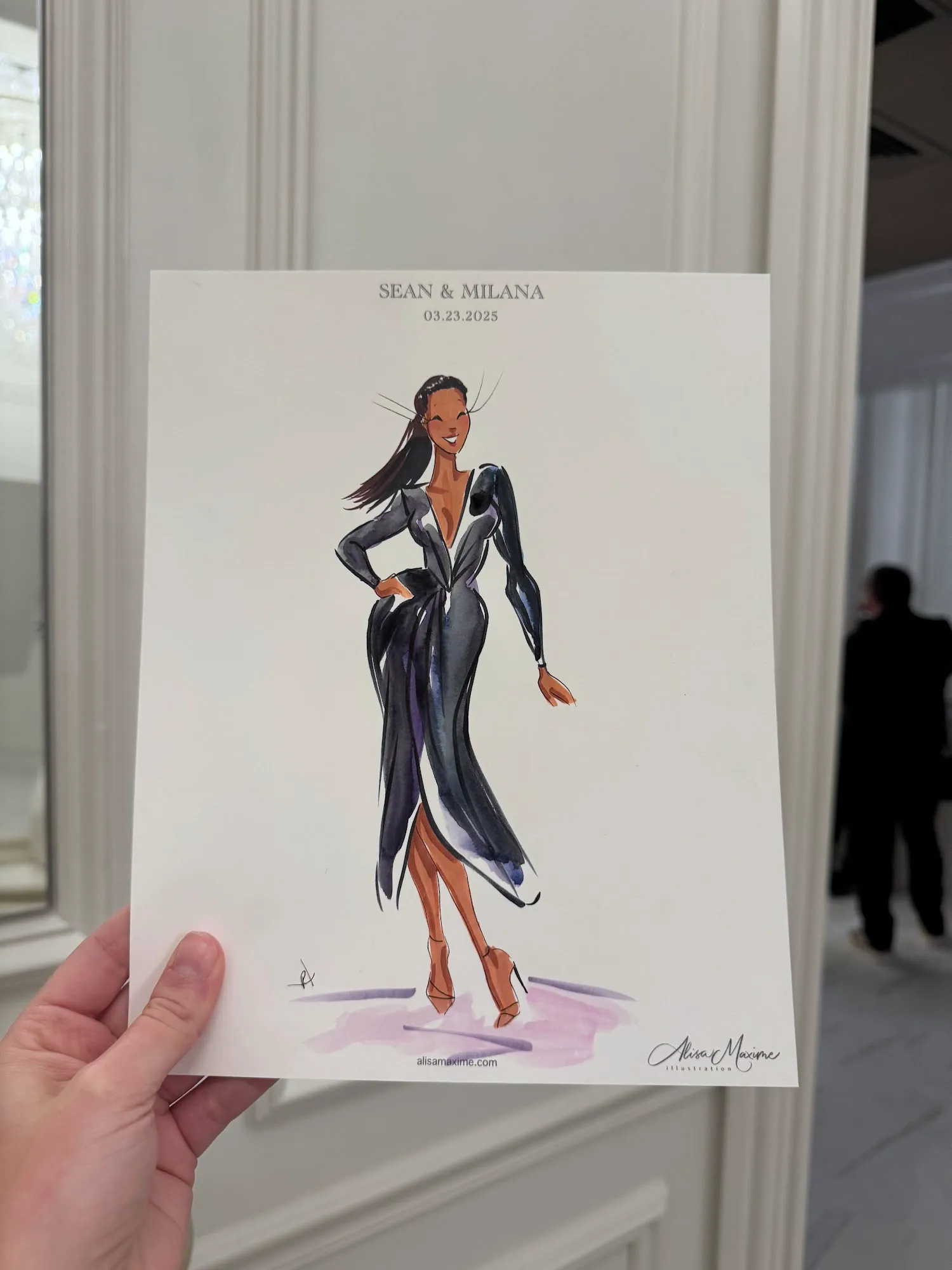 Live fashion sketch 15 from Wedding Celebration at The Hillside Estate, Cross Roads, Texas