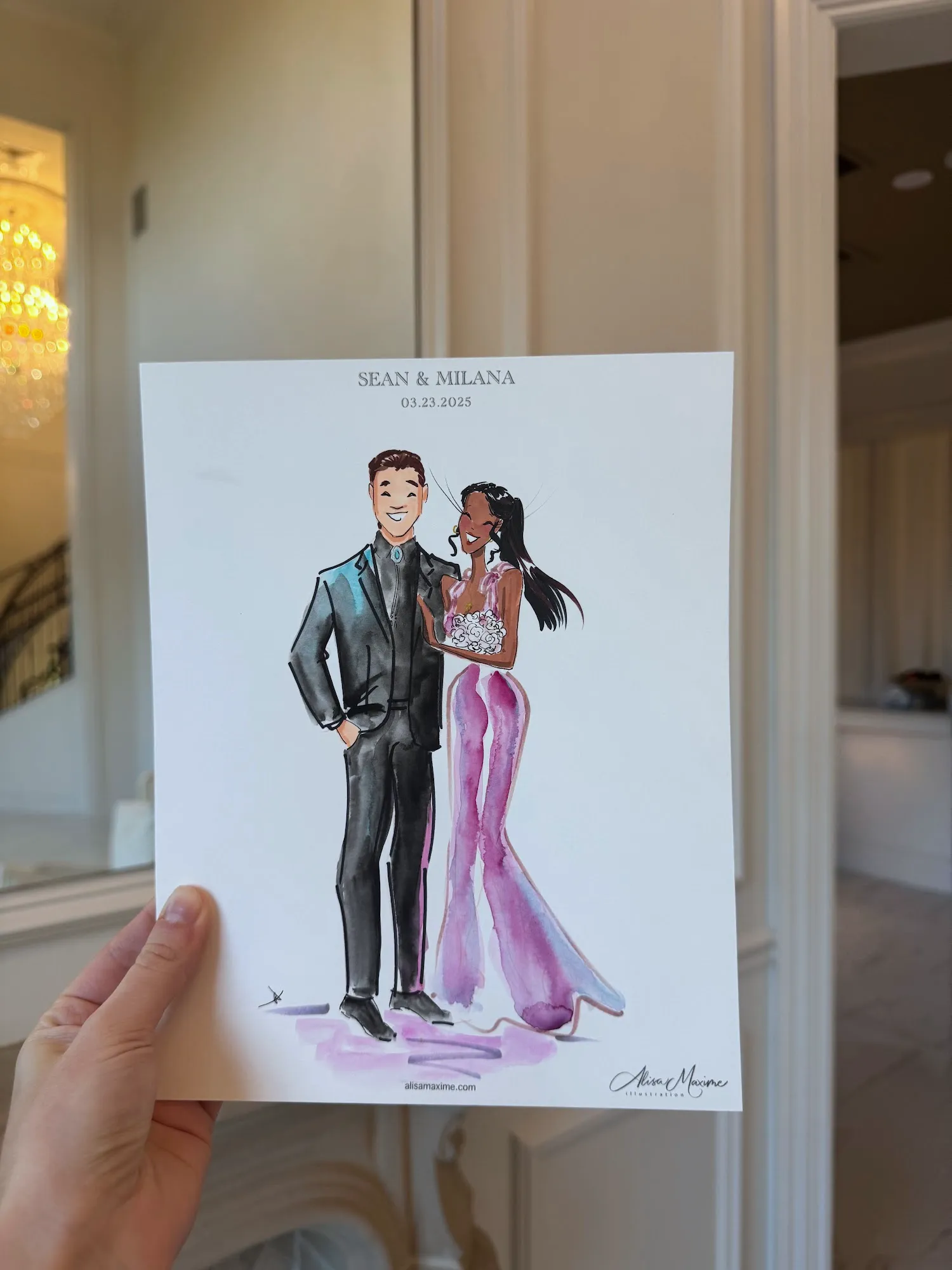 Live fashion sketch 5 from Wedding Celebration at The Hillside Estate, Cross Roads, Texas
