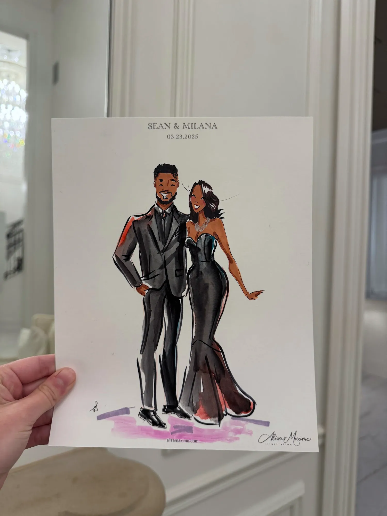 Live fashion sketch 12 from Wedding Celebration at The Hillside Estate, Cross Roads, Texas