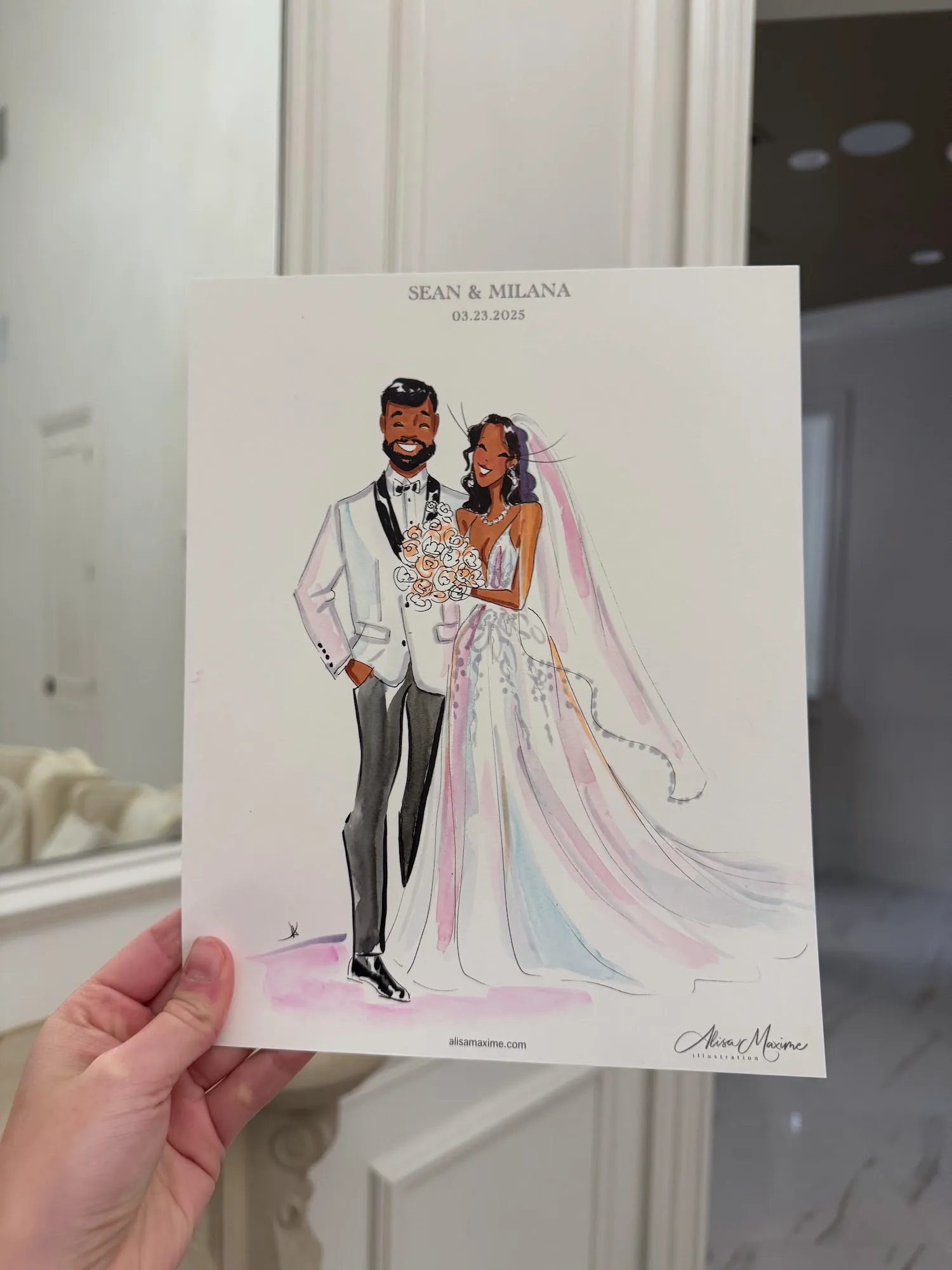 Live fashion sketch 7 from Wedding Celebration at The Hillside Estate, Cross Roads, Texas