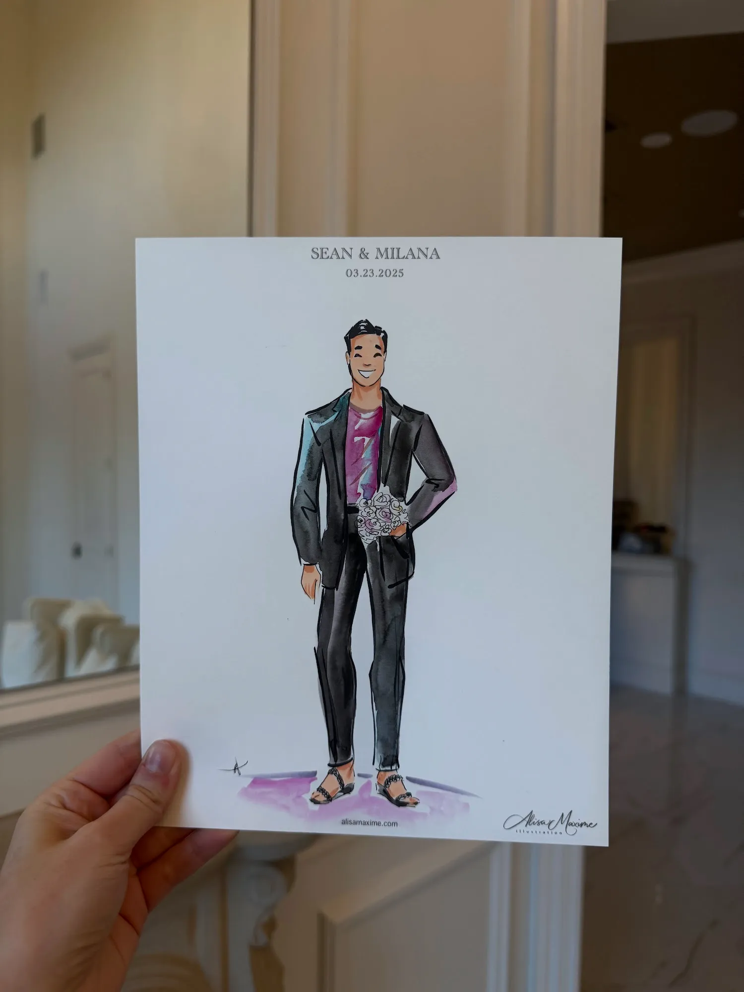 Live fashion sketch 6 from Wedding Celebration at The Hillside Estate, Cross Roads, Texas