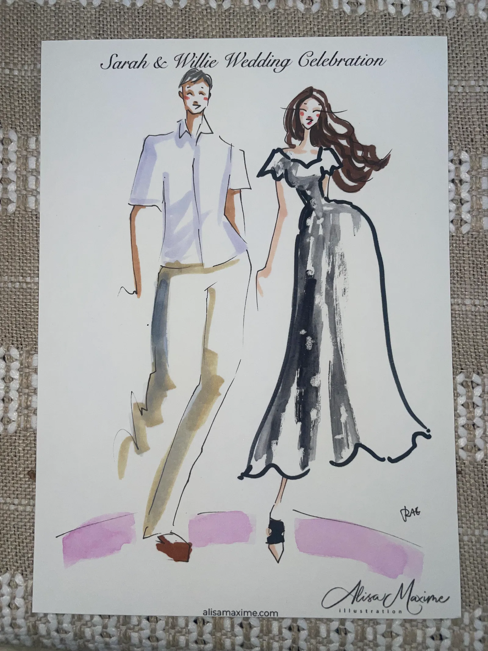 Live fashion sketch 10 from Wedding at the Boathouse at Lake Ellyn, Glen Ellyn