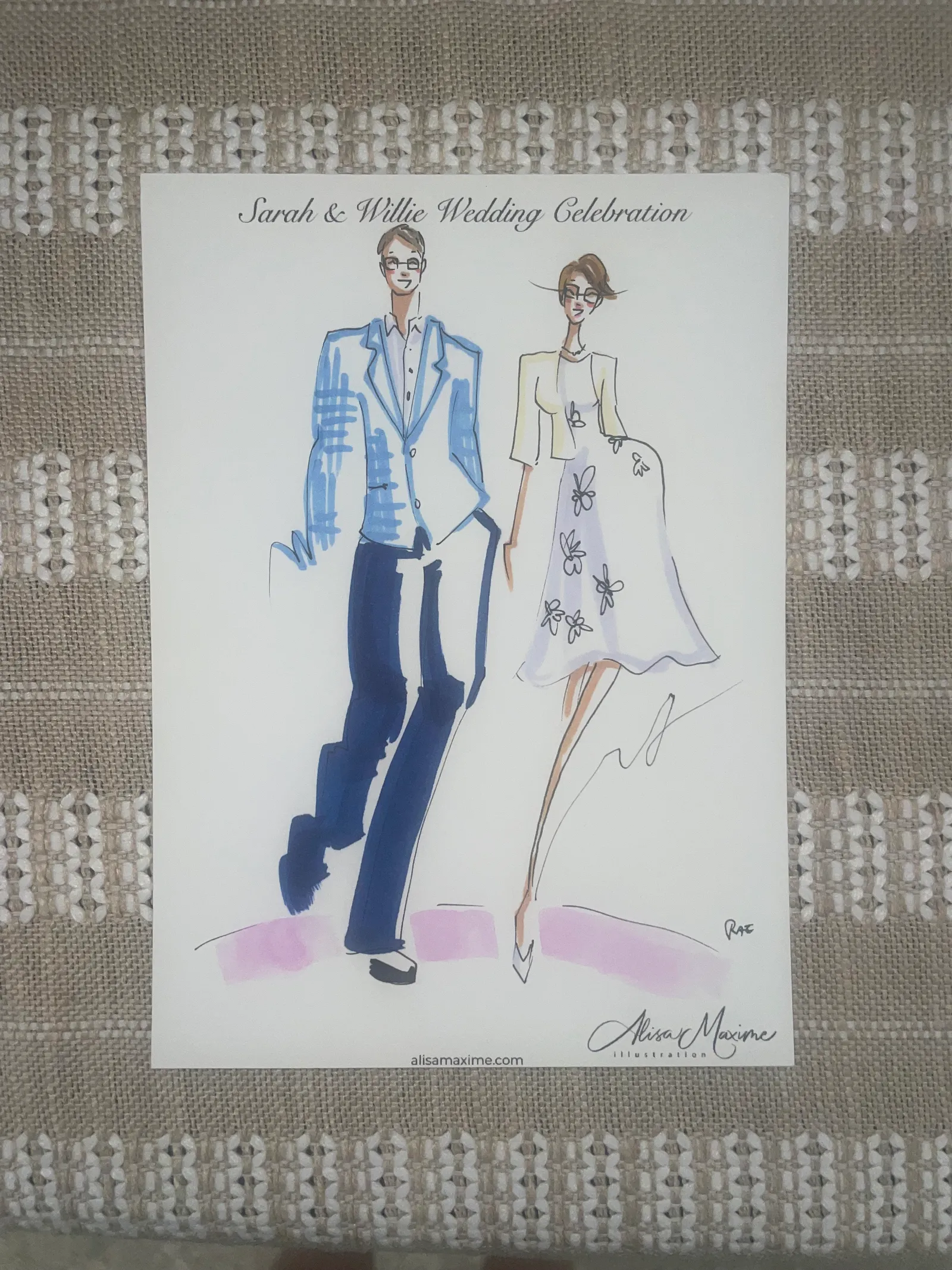 Live fashion sketch 5 from Wedding at the Boathouse at Lake Ellyn, Glen Ellyn