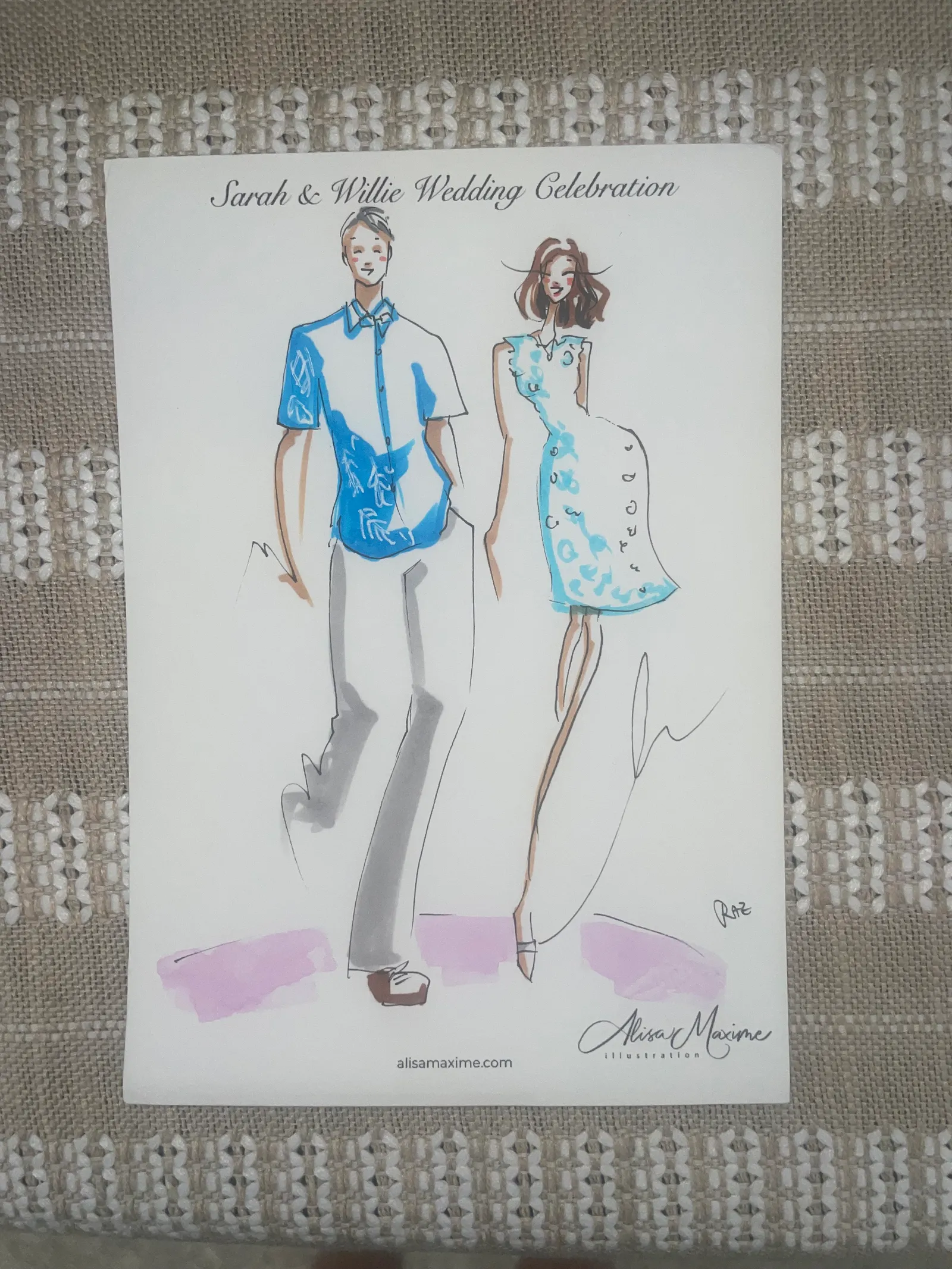 Live fashion sketch 4 from Wedding at the Boathouse at Lake Ellyn, Glen Ellyn