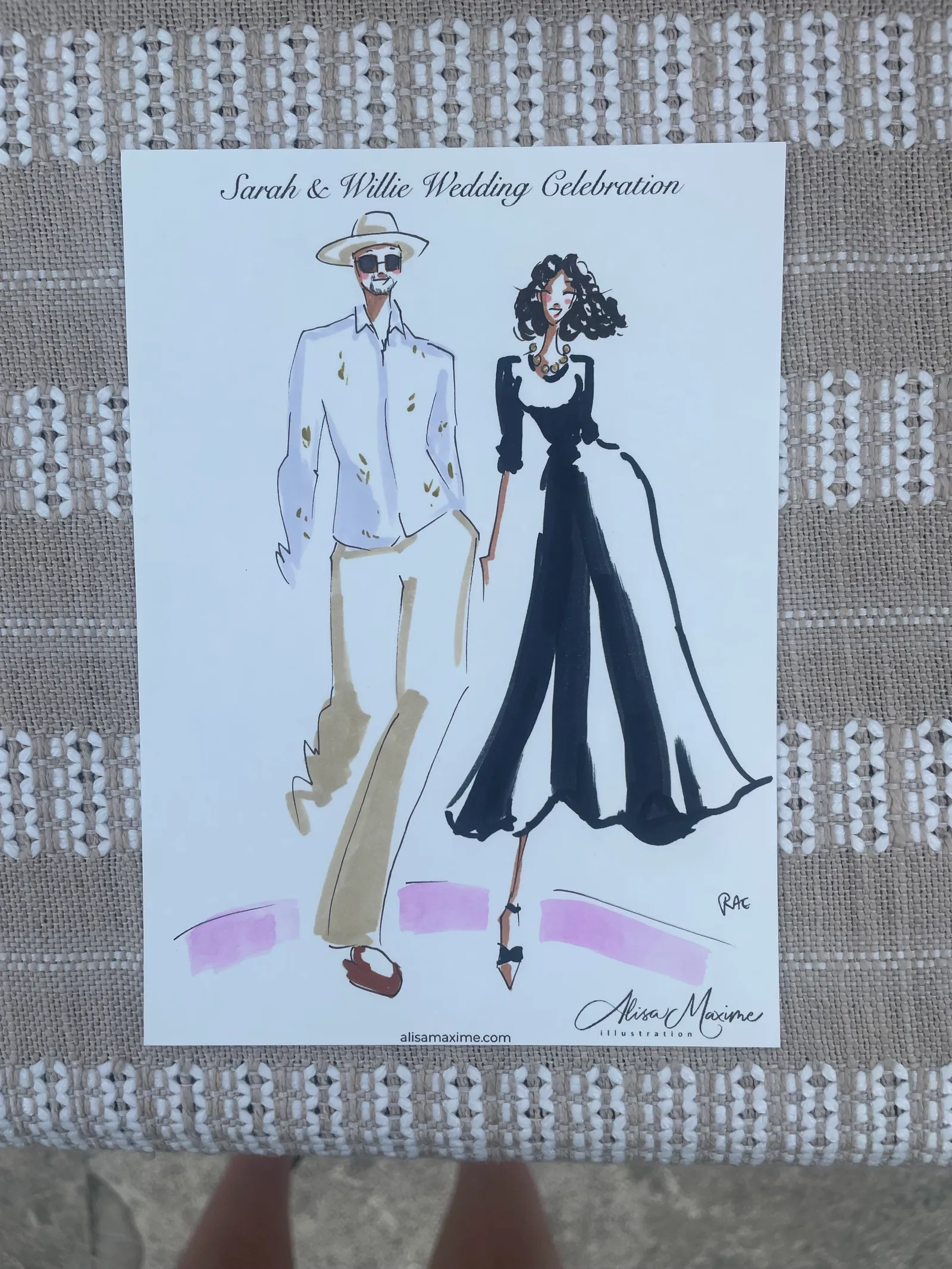 Live fashion sketch 16 from Wedding at the Boathouse at Lake Ellyn, Glen Ellyn