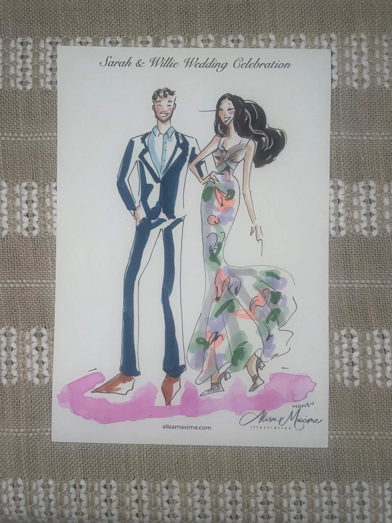 Live fashion sketch 6 from Wedding at the Boathouse at Lake Ellyn, Glen Ellyn