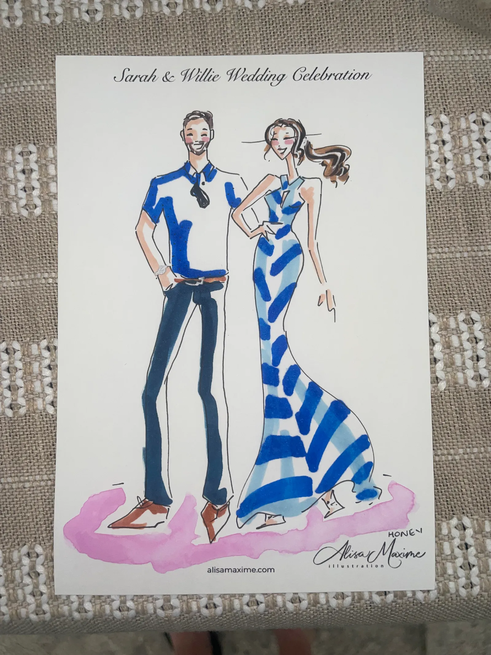 Live fashion sketch 7 from Wedding at the Boathouse at Lake Ellyn, Glen Ellyn