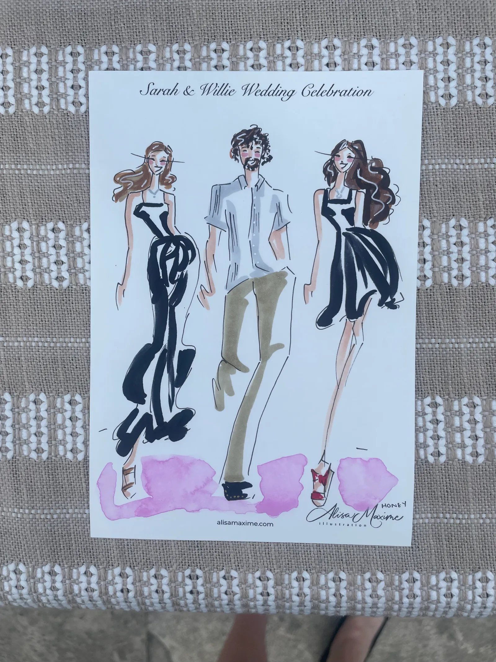 Live fashion sketch 15 from Wedding at the Boathouse at Lake Ellyn, Glen Ellyn