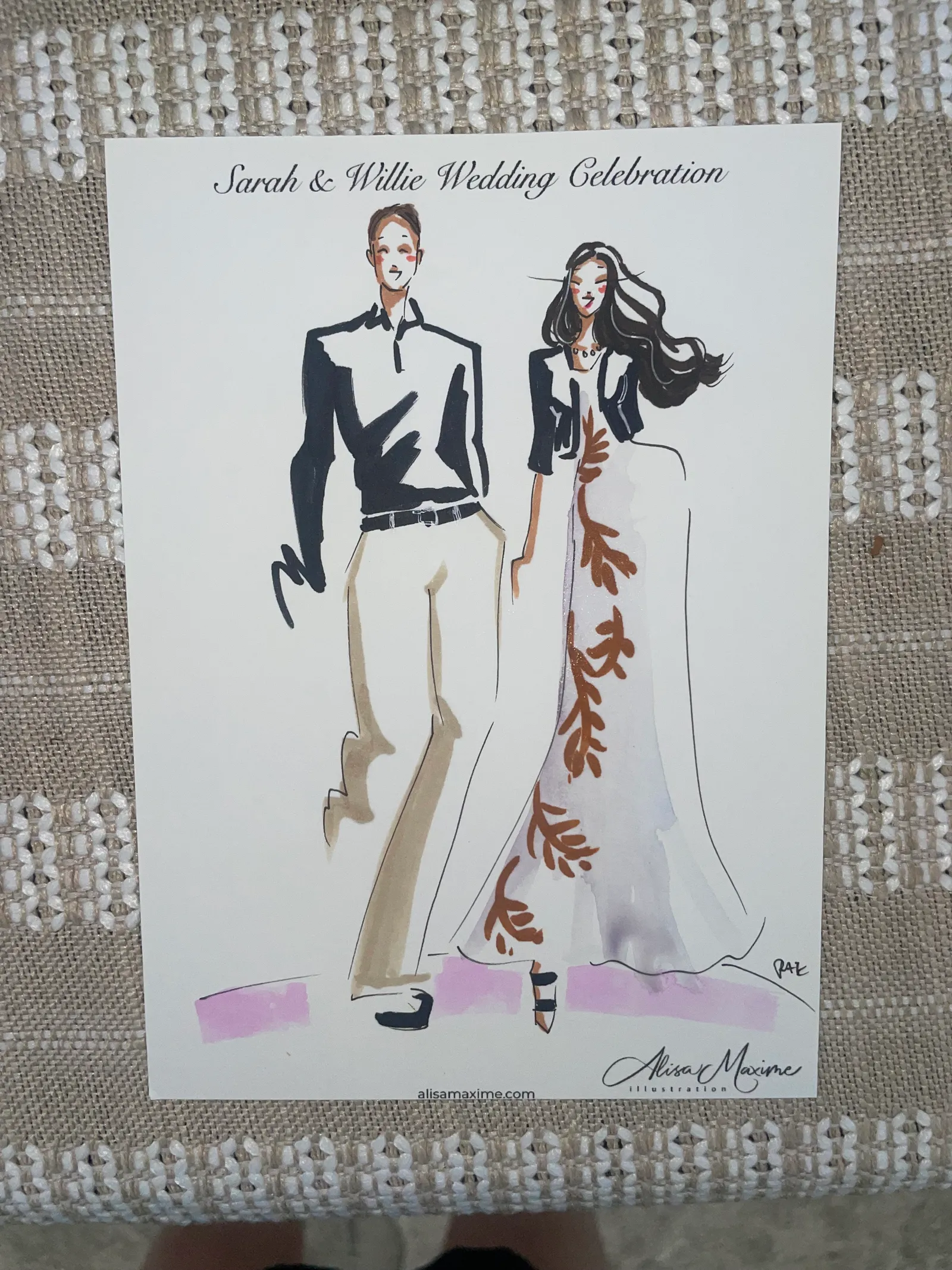 Live fashion sketch 14 from Wedding at the Boathouse at Lake Ellyn, Glen Ellyn