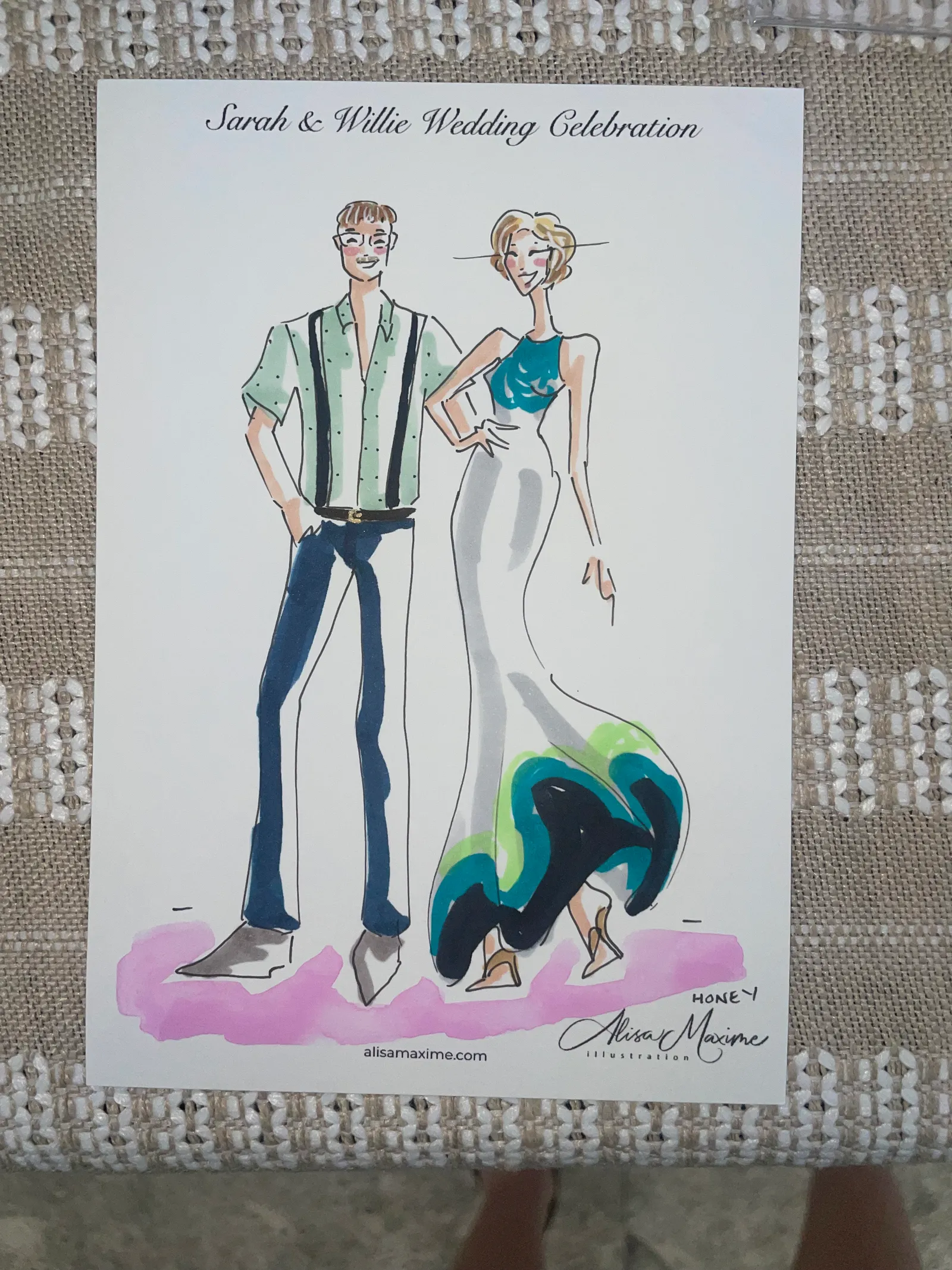Live fashion sketch 13 from Wedding at the Boathouse at Lake Ellyn, Glen Ellyn