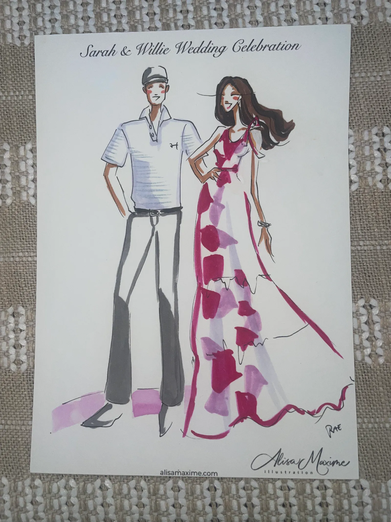 Live fashion sketch 9 from Wedding at the Boathouse at Lake Ellyn, Glen Ellyn