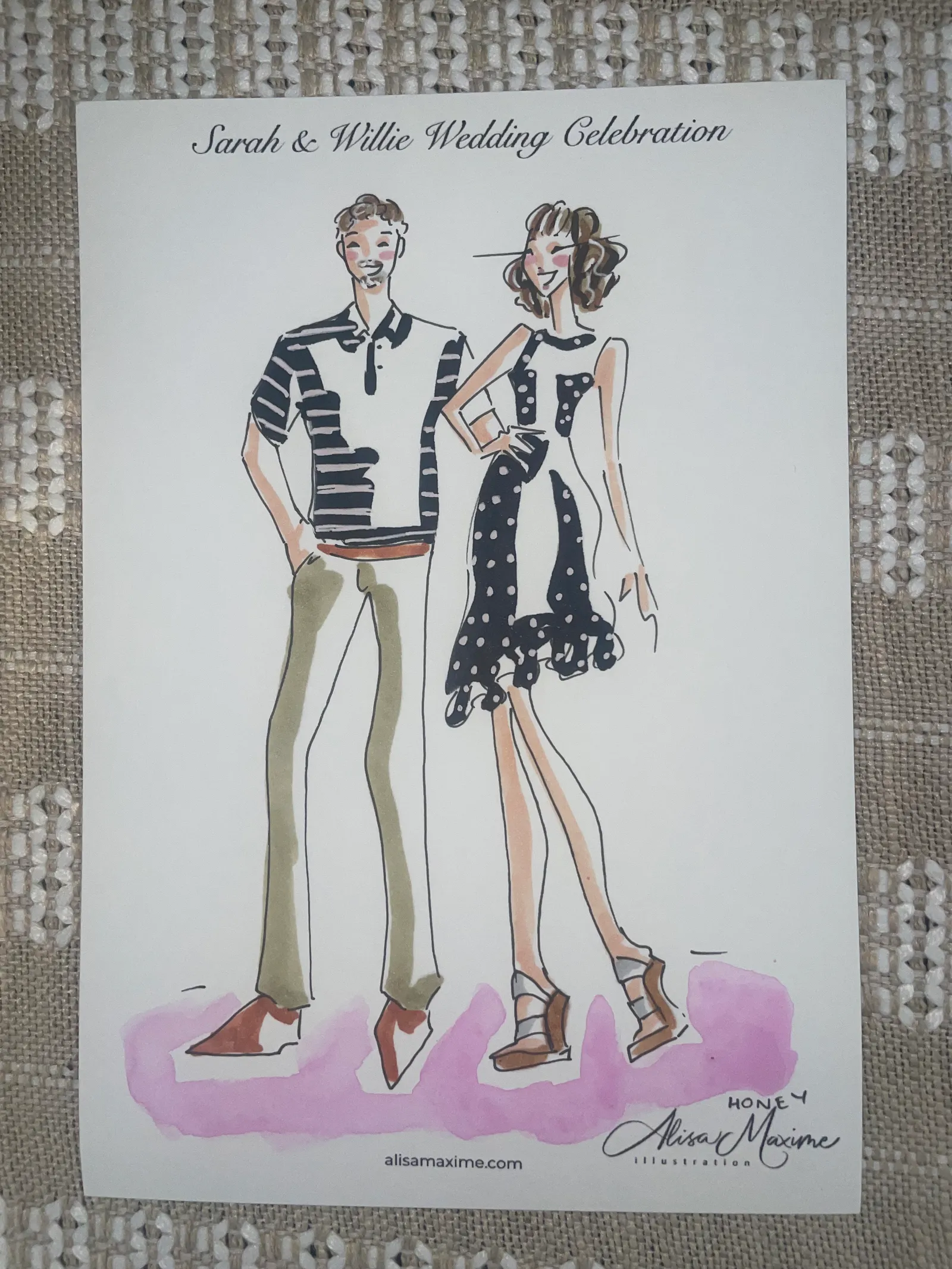 Live fashion sketch 8 from Wedding at the Boathouse at Lake Ellyn, Glen Ellyn