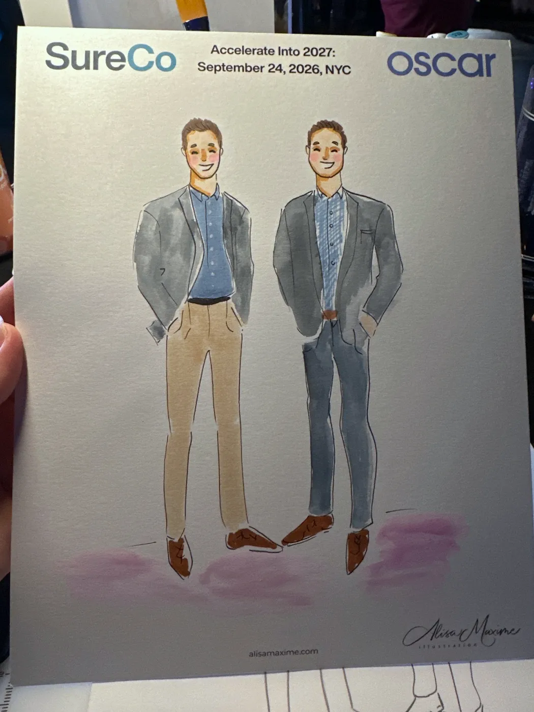 Live sketch from Corporate Party at Classic Car Club Manhattan