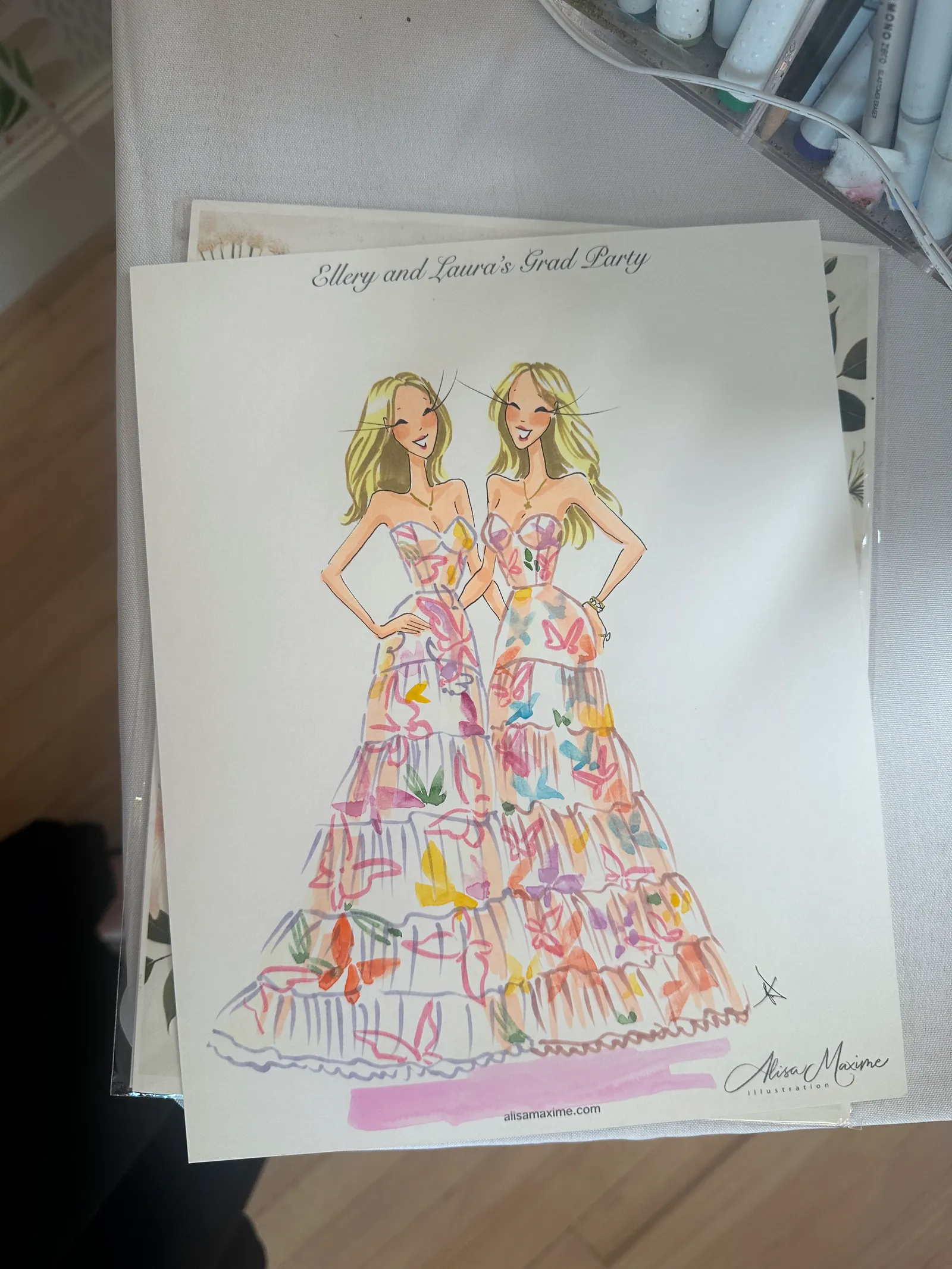Live fashion sketch 3 from Graduation Celebration in Dallas