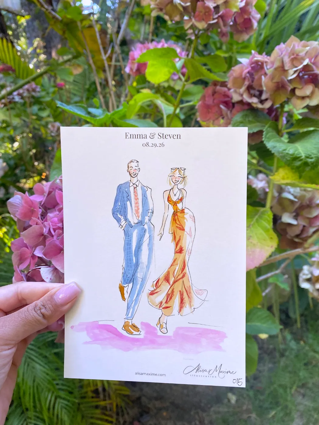 Live fashion sketch 15 from Wedding at The Holly Farm, Carmel