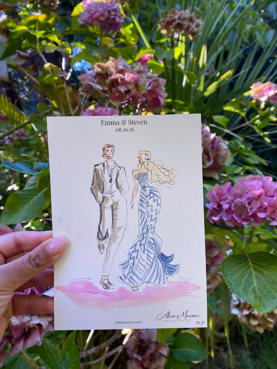 Live fashion sketch 8 from Wedding at The Holly Farm, Carmel