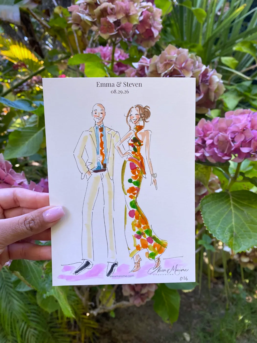 Live fashion sketch 16 from Wedding at The Holly Farm, Carmel