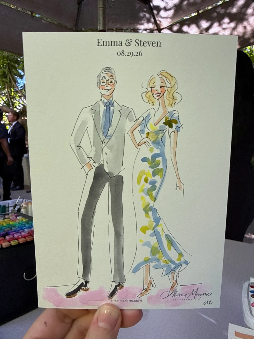 Live fashion sketch 13 from Wedding at The Holly Farm, Carmel