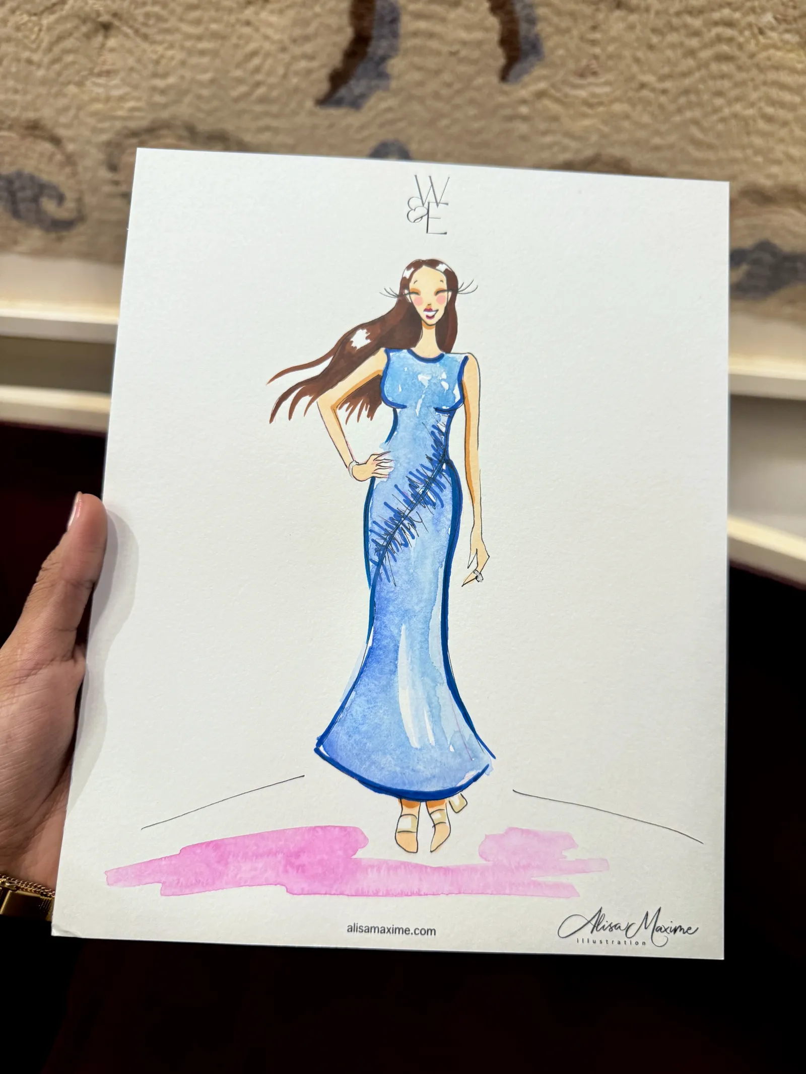 Live fashion sketch 16 from Wedding Celebration at the Dallas Arboretum