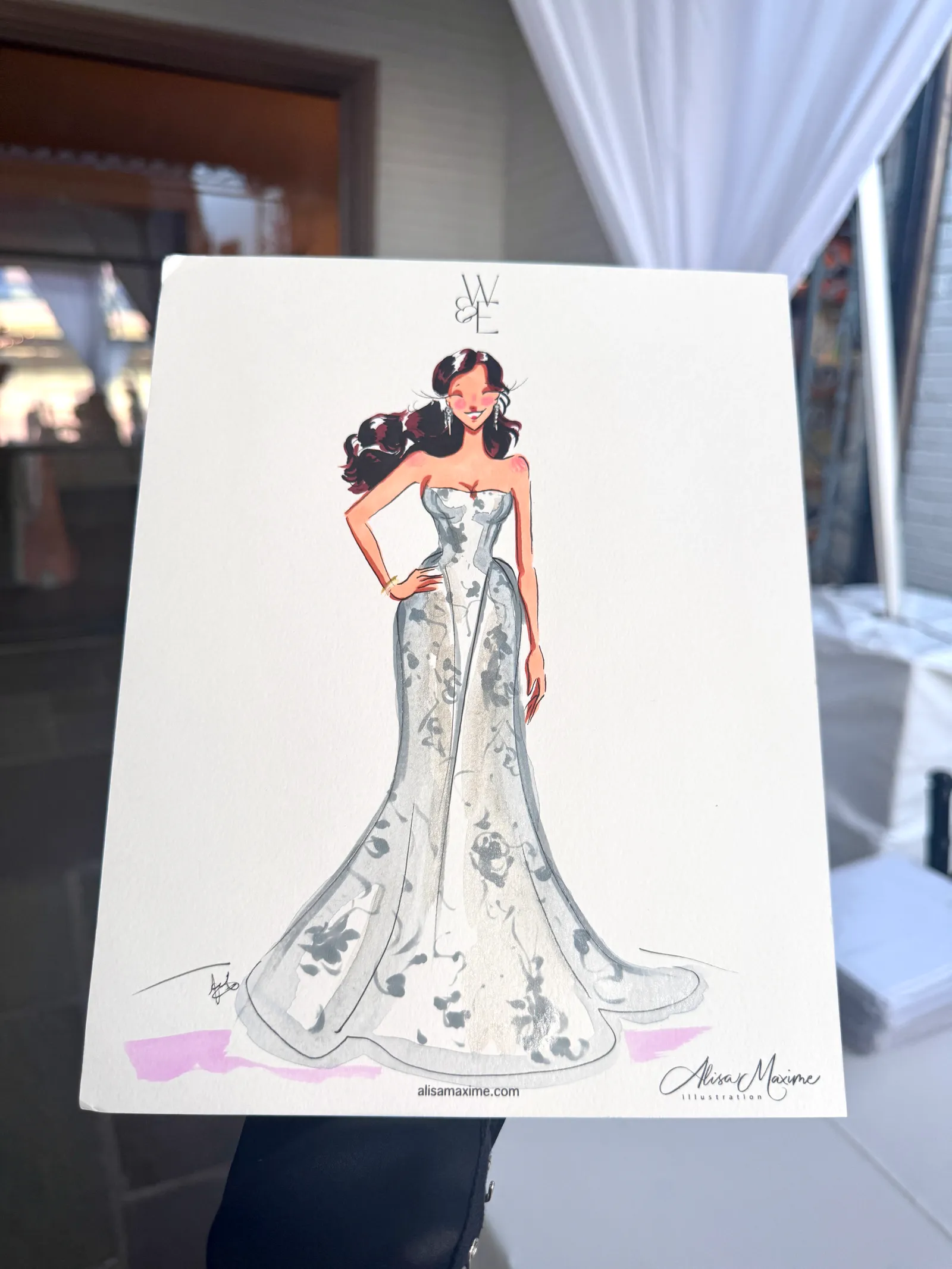 Live fashion sketch 2 from Wedding Celebration at the Dallas Arboretum