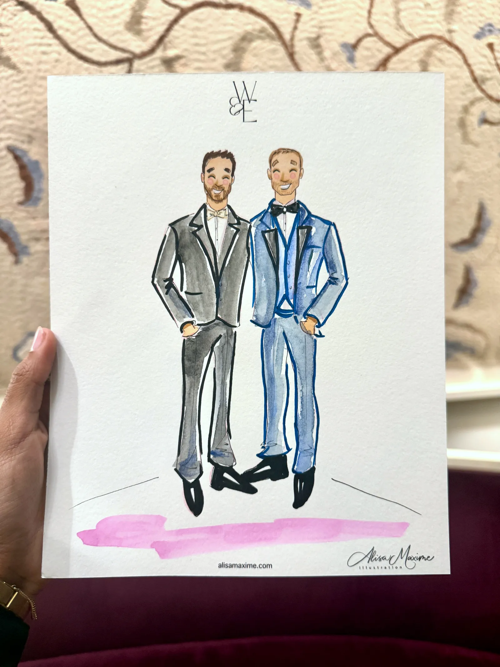 Live fashion sketch 7 from Wedding Celebration at the Dallas Arboretum