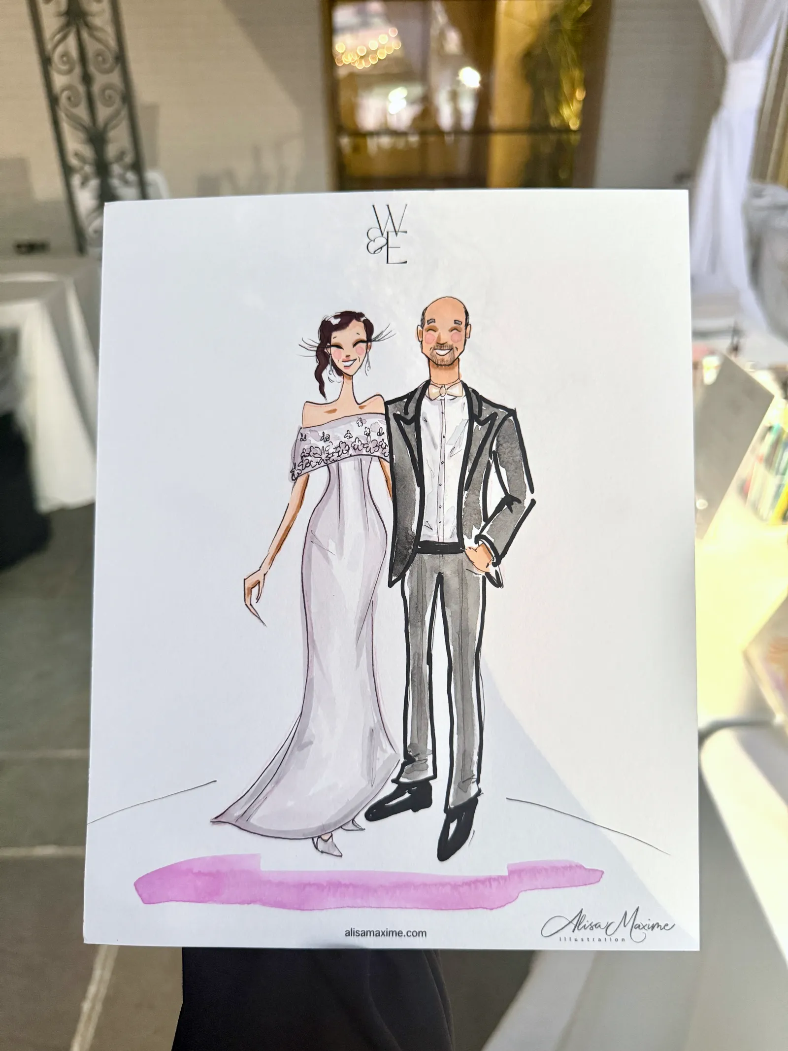 Live fashion sketch 5 from Wedding Celebration at the Dallas Arboretum