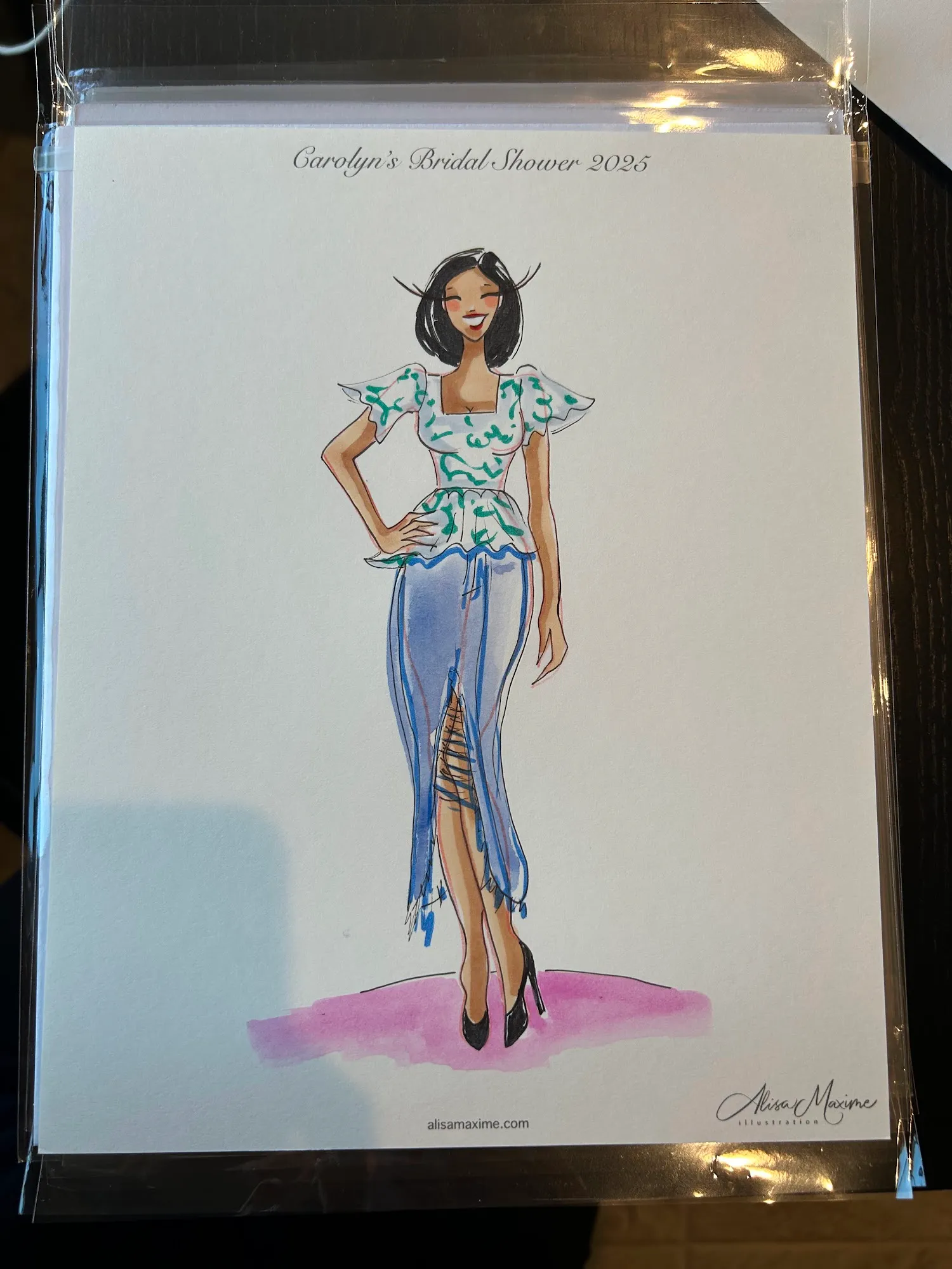 Live fashion sketch 16 from Bridal Shower in Katy, Texas
