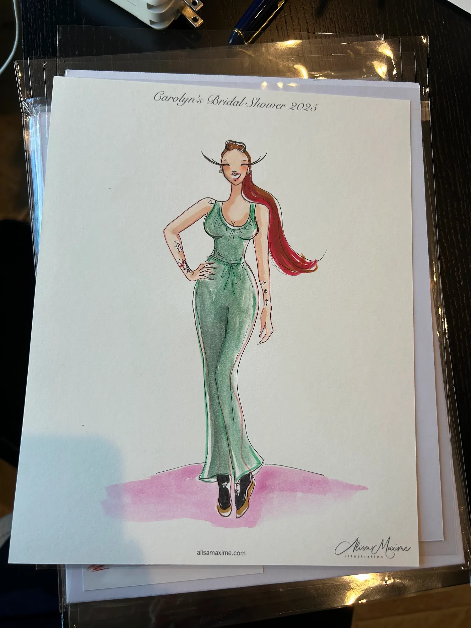 Live fashion sketch 15 from Bridal Shower in Katy, Texas
