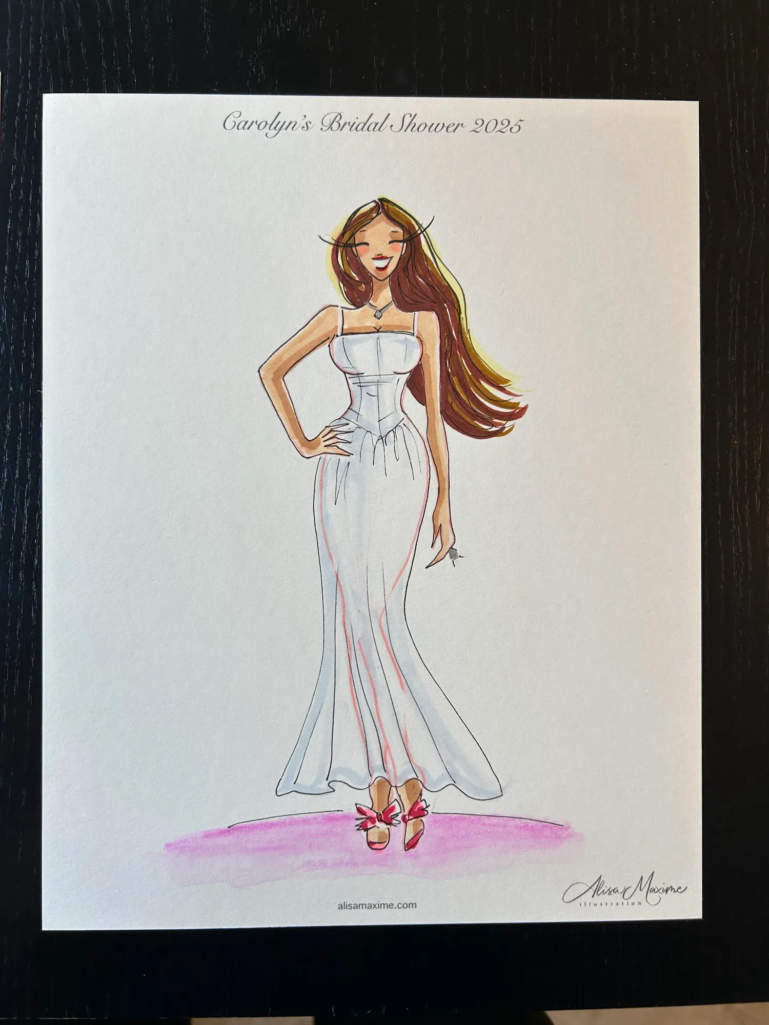 Live fashion sketch 5 from Bridal Shower in Katy, Texas