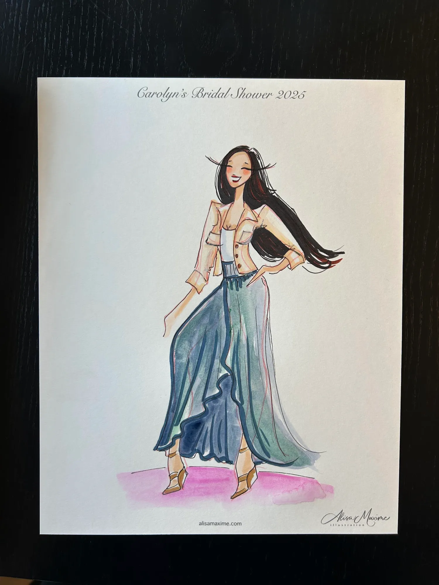 Live fashion sketch 6 from Bridal Shower in Katy, Texas