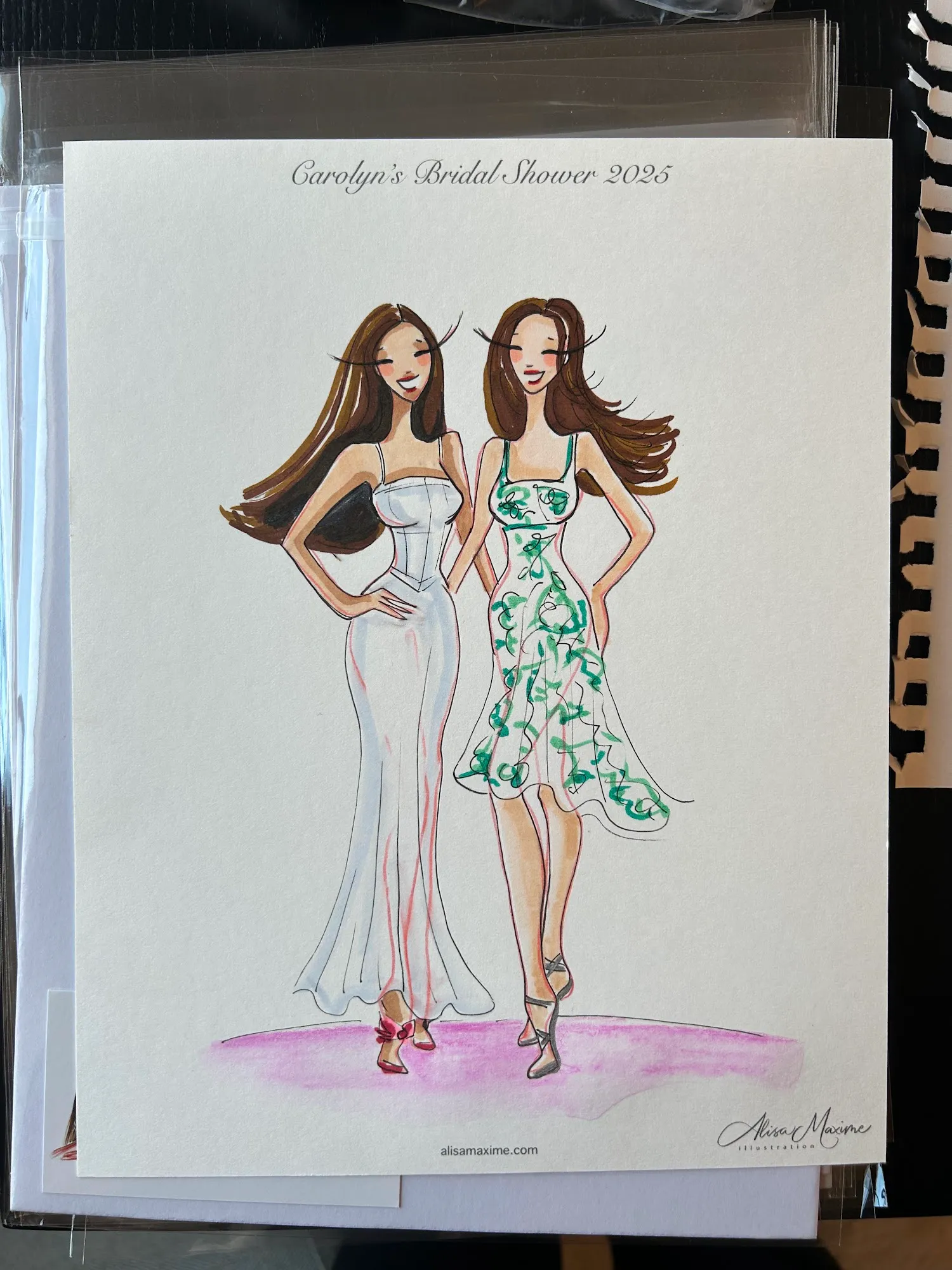 Live fashion sketch 9 from Bridal Shower in Katy, Texas