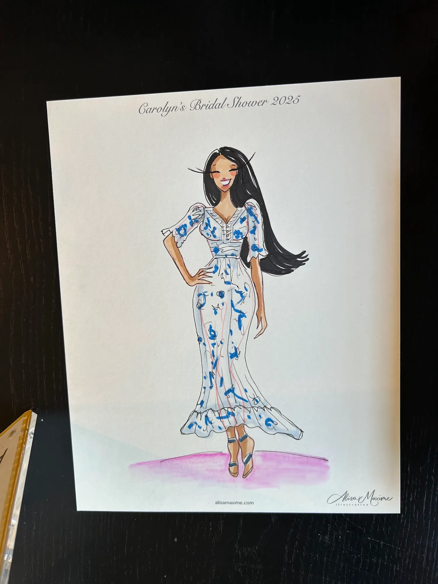 Live fashion sketch 3 from Bridal Shower in Katy, Texas