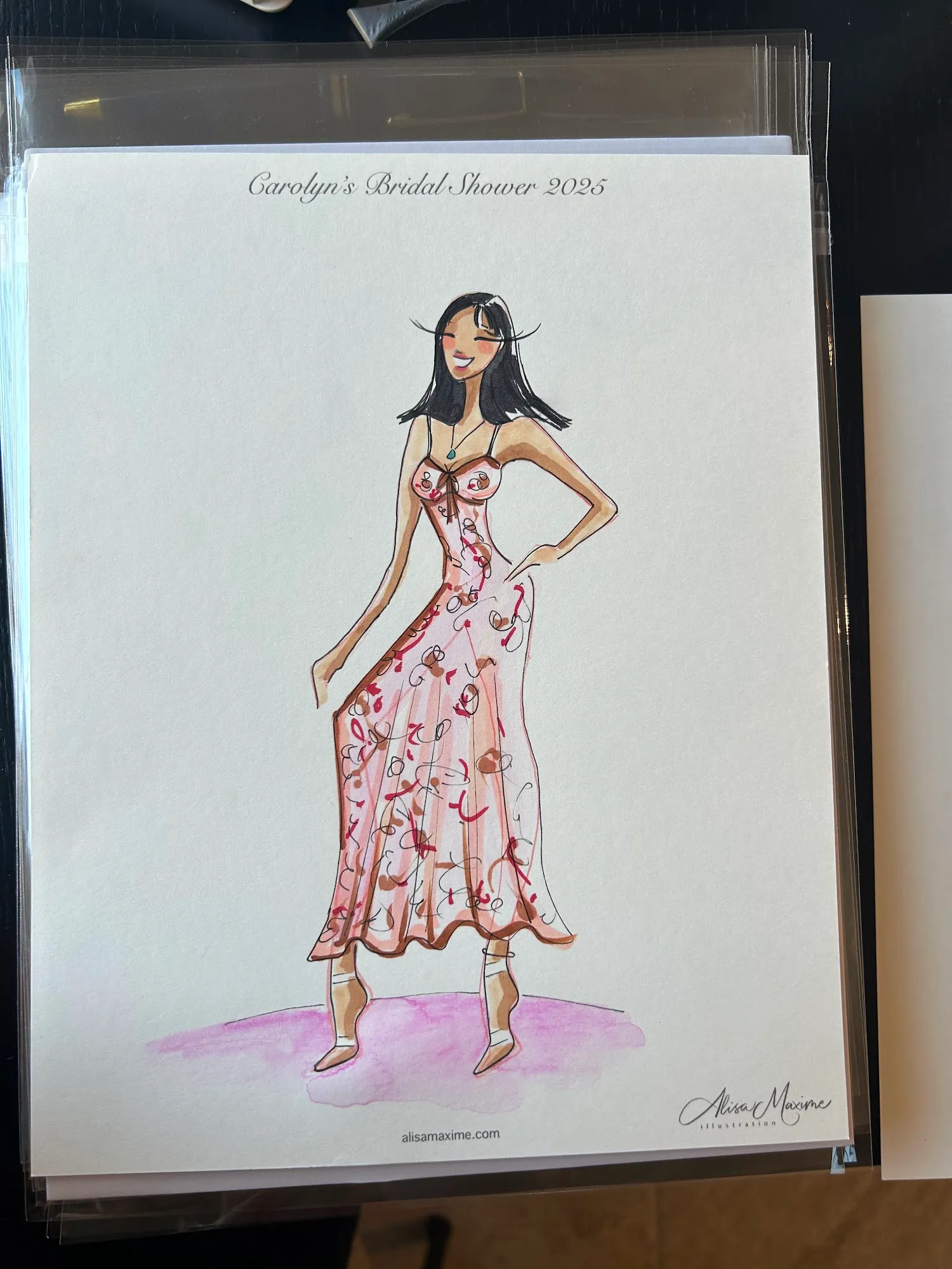 Live fashion sketch 8 from Bridal Shower in Katy, Texas