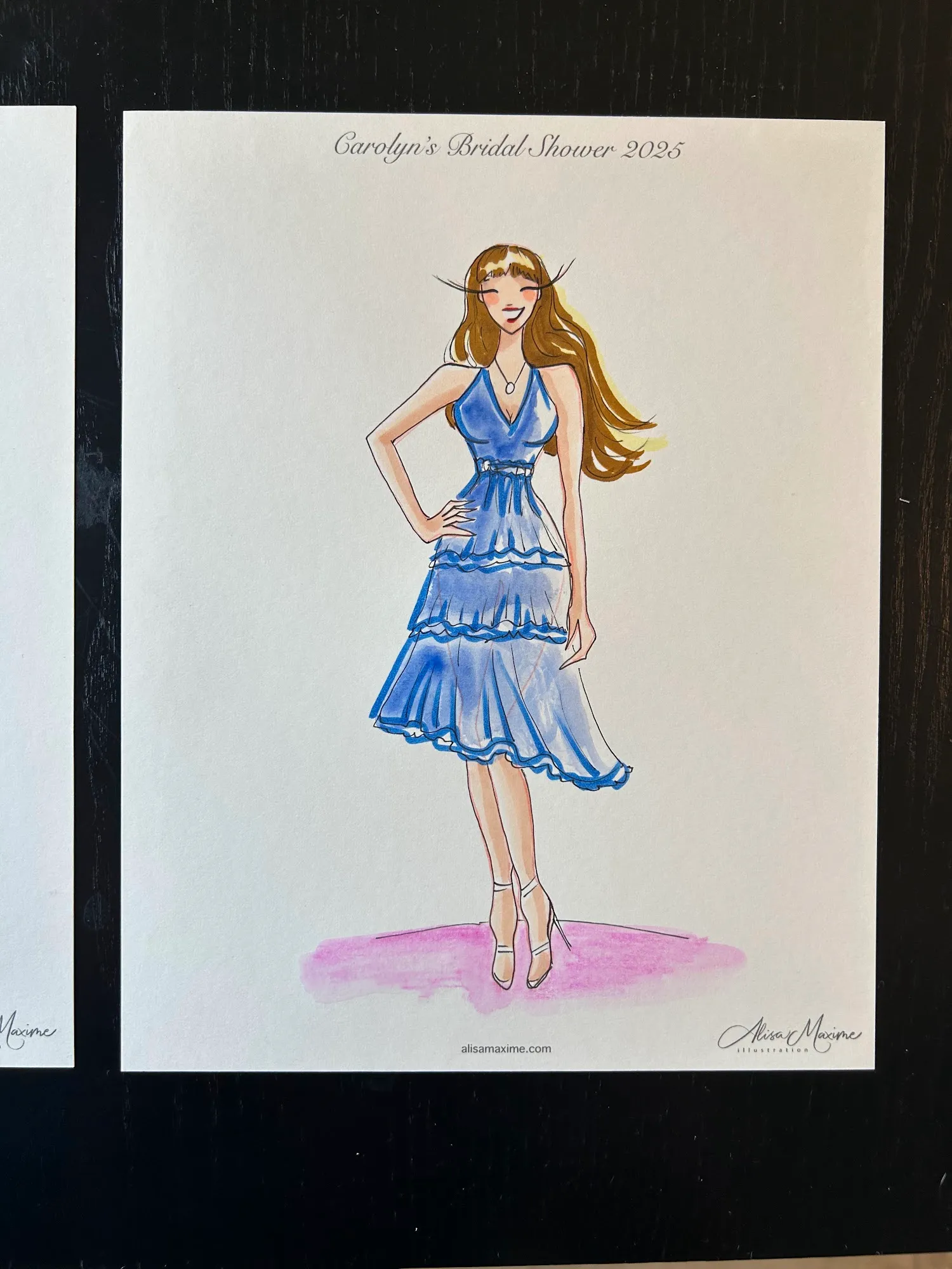 Live fashion sketch 4 from Bridal Shower in Katy, Texas