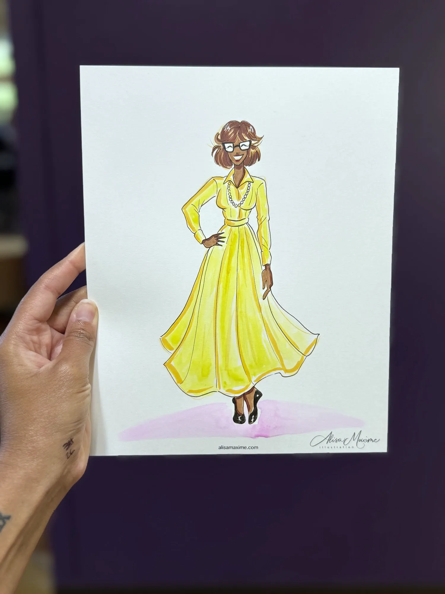 Live fashion sketch 14 from Pickleball Wedding Celebration at Lake Church, Arlington