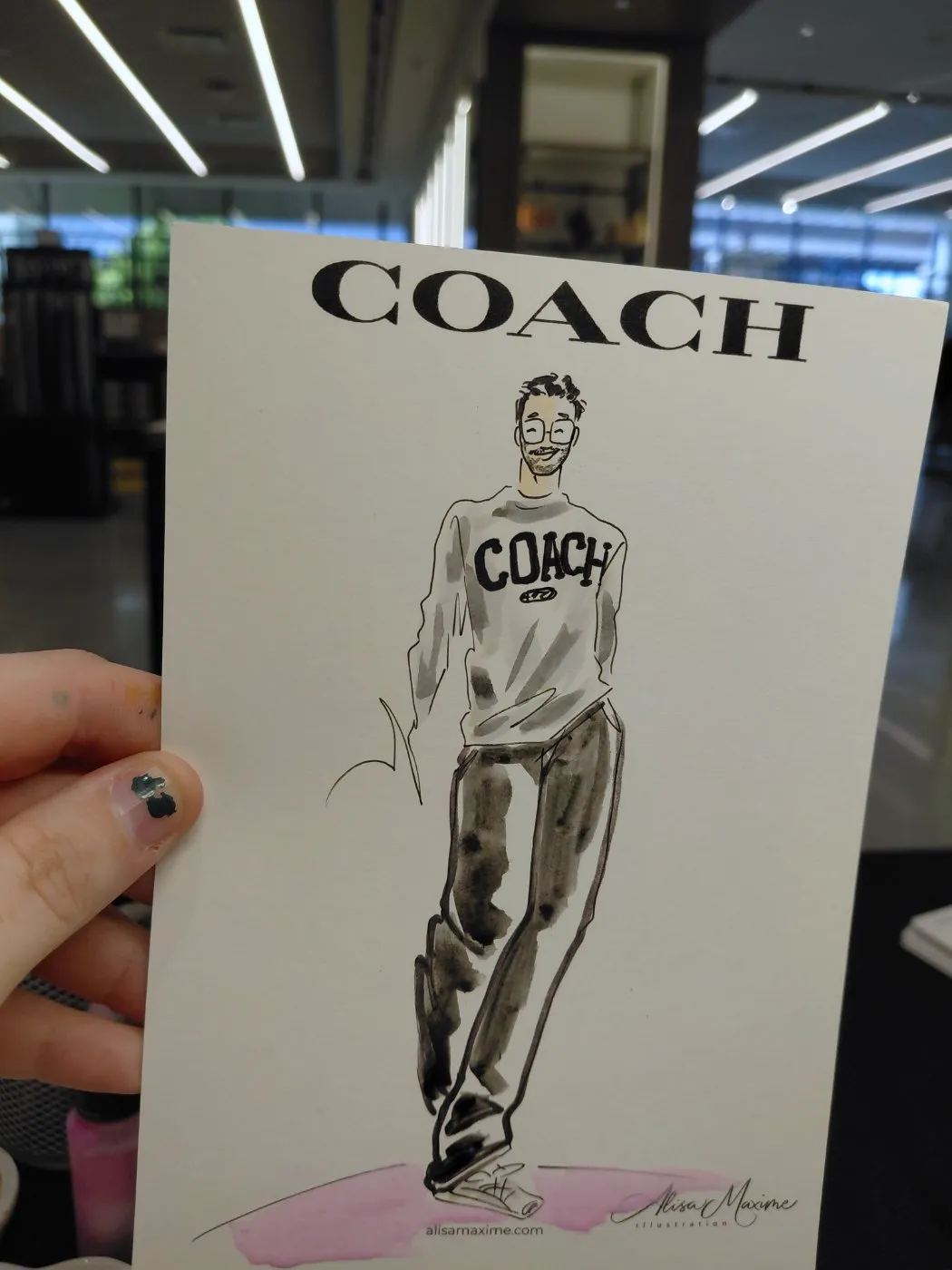Live fashion sketch 10 from Coach Grand Opening at West End Center, Lubbock