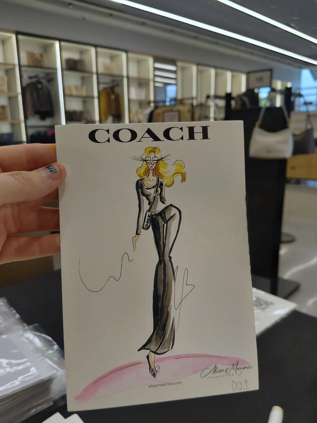 Live sketch from Coach Grand Opening at West End Center, Lubbock
