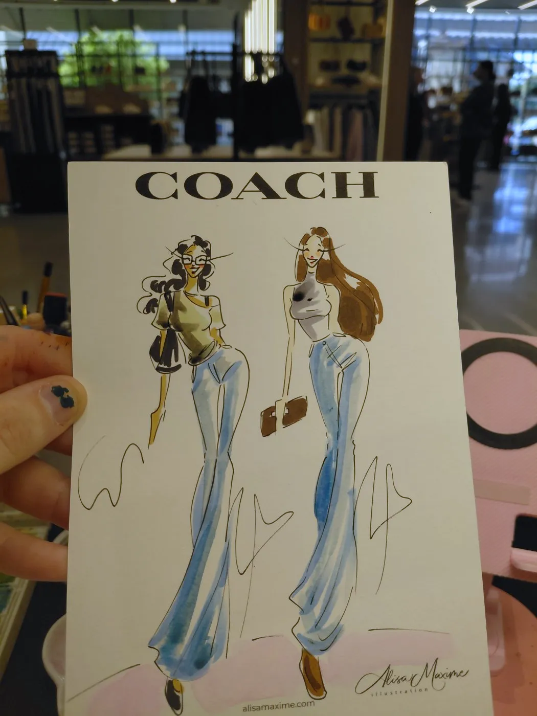 Live fashion sketch 14 from Coach Grand Opening at West End Center, Lubbock