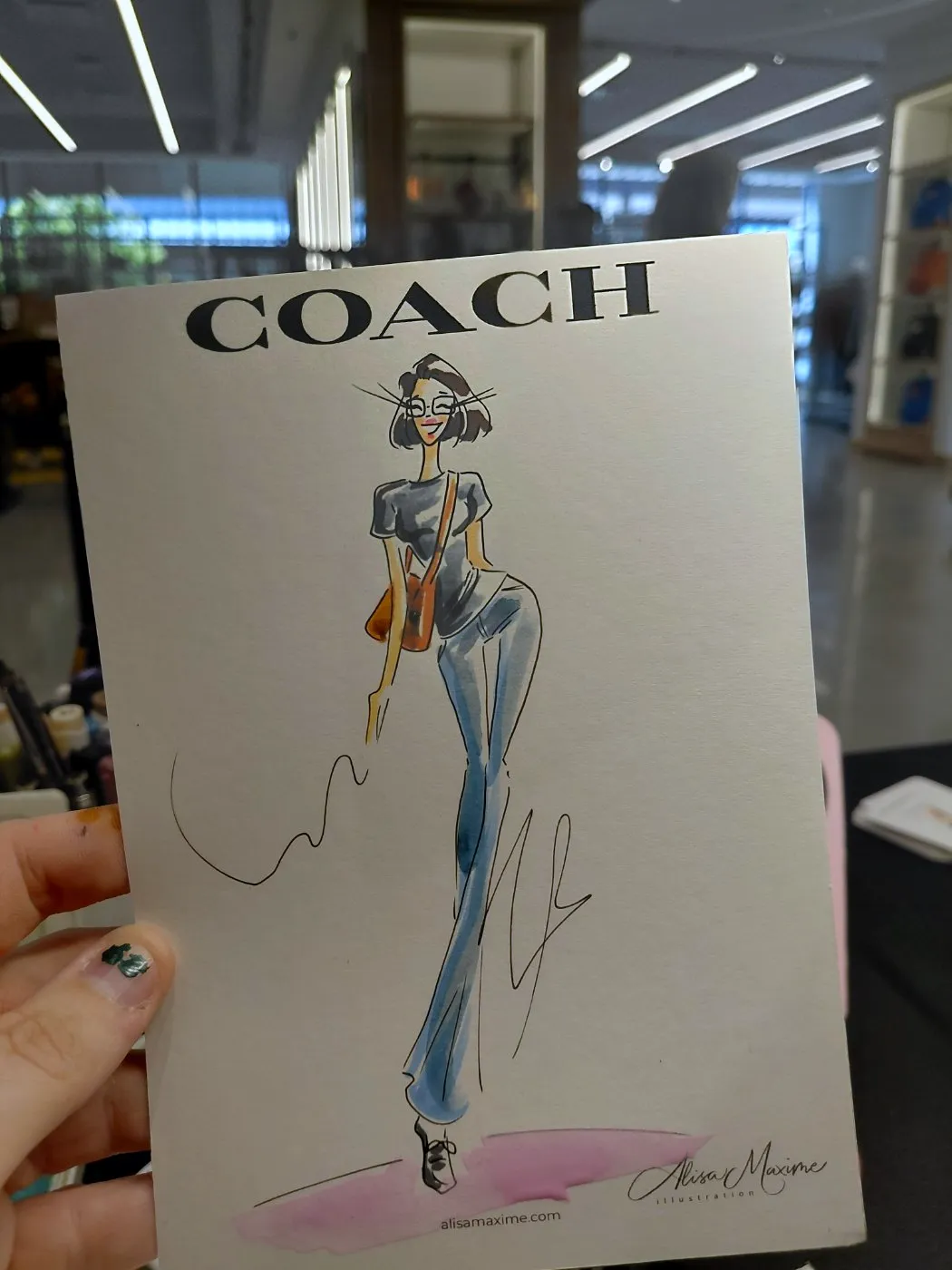 Live fashion sketch 5 from Coach Grand Opening at West End Center, Lubbock